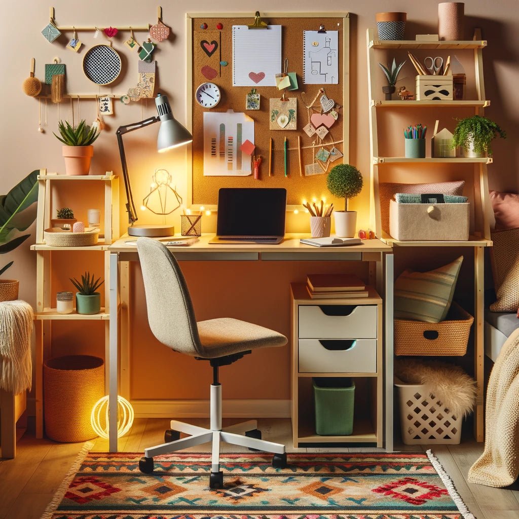 Cozy, budget-friendly small home office setup