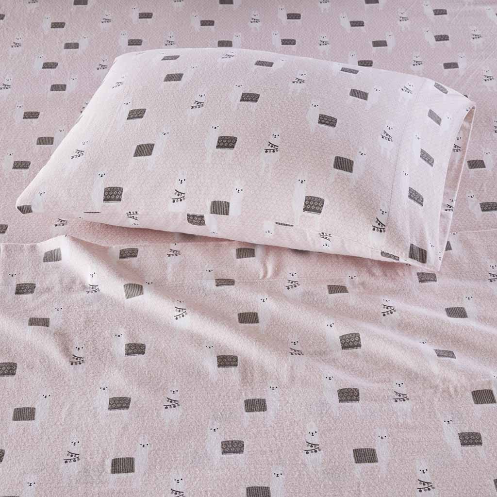Queen Cozy Soft Novelty Print Sheet Set - Pink Llamas