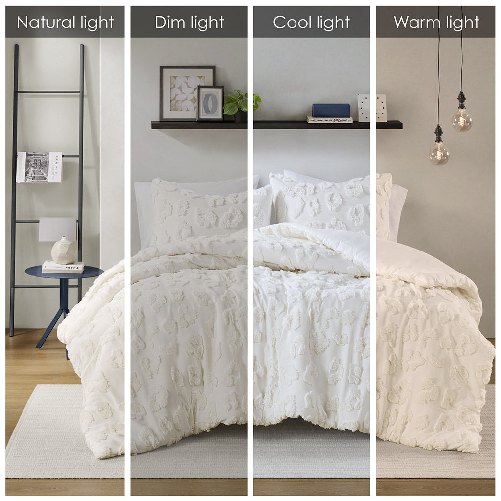 Larissa - 3 Piece Full/Queen Animal Duvet Cover Set - Off-White