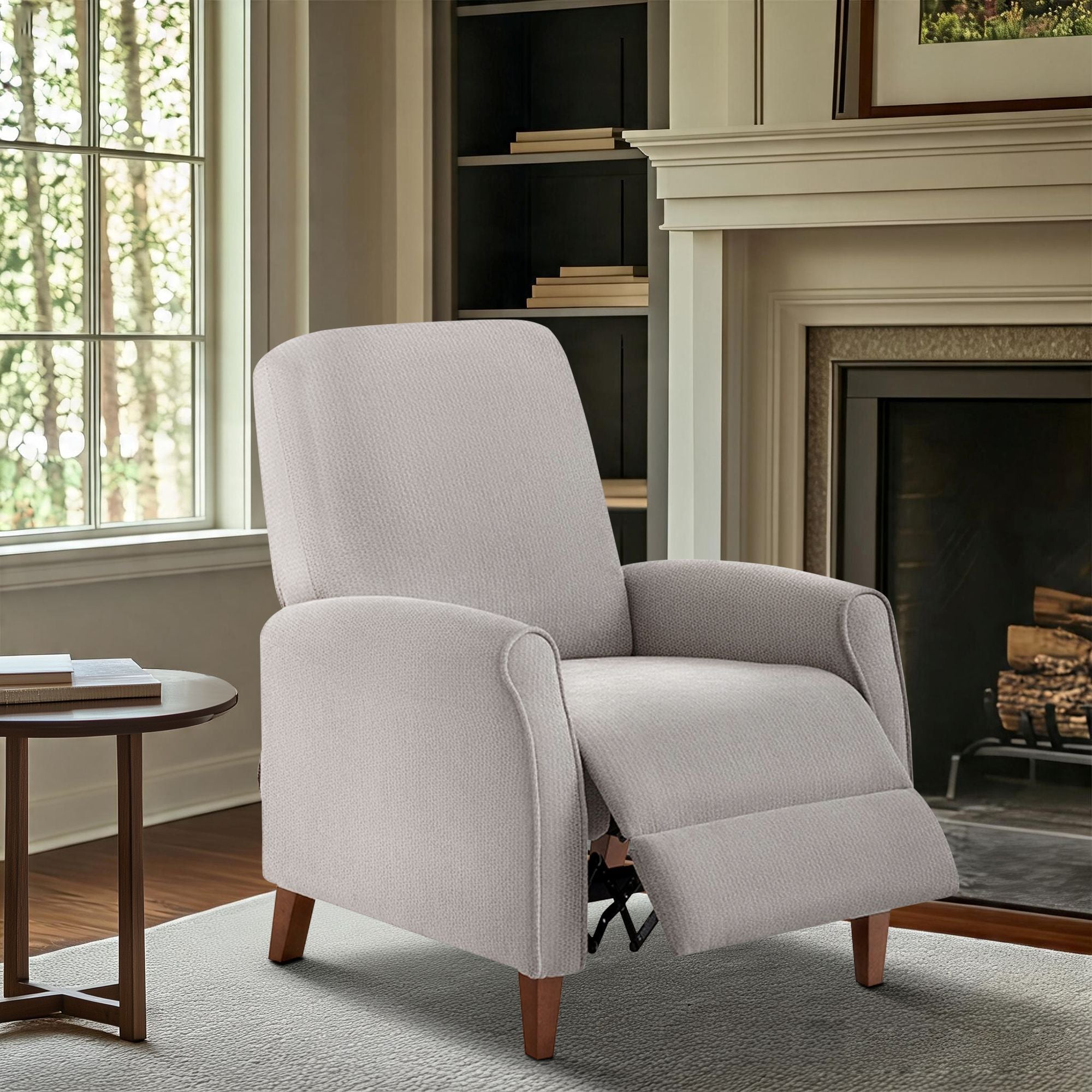 Marena - Upholstered Manual Push Back Recliner - Gray