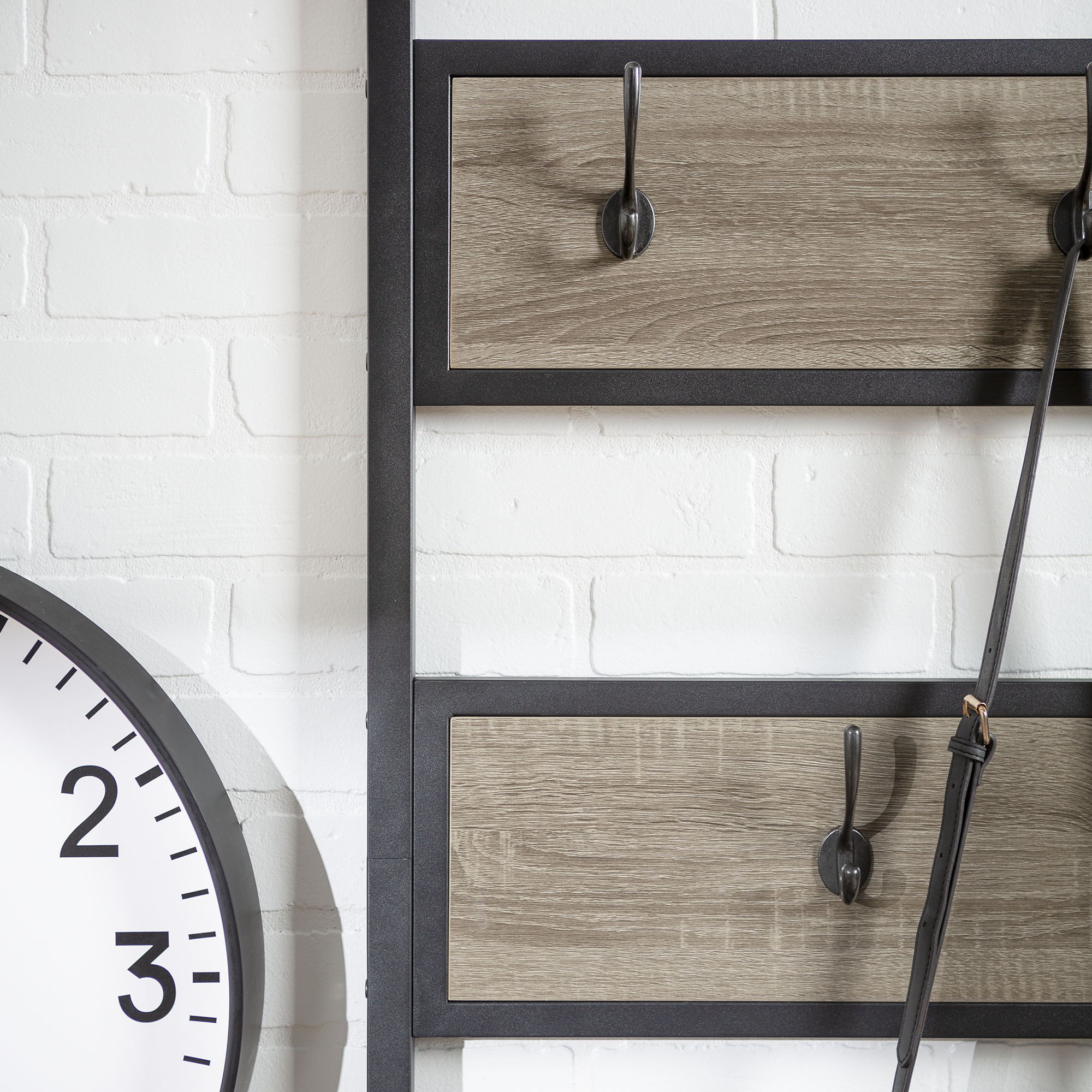 Rustic X-Back Hall Tree With Bench