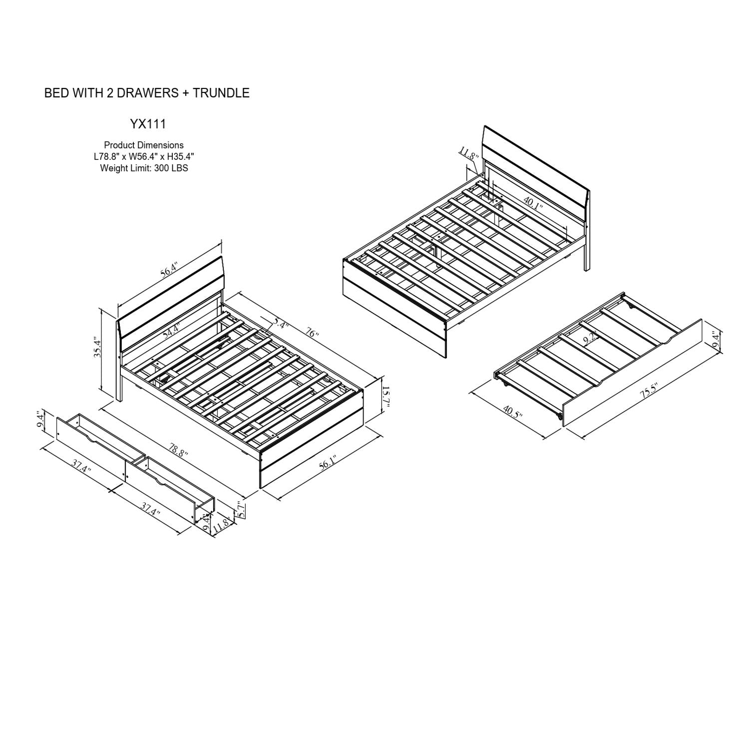 Modern Bed Frame With Headboard And Footboard