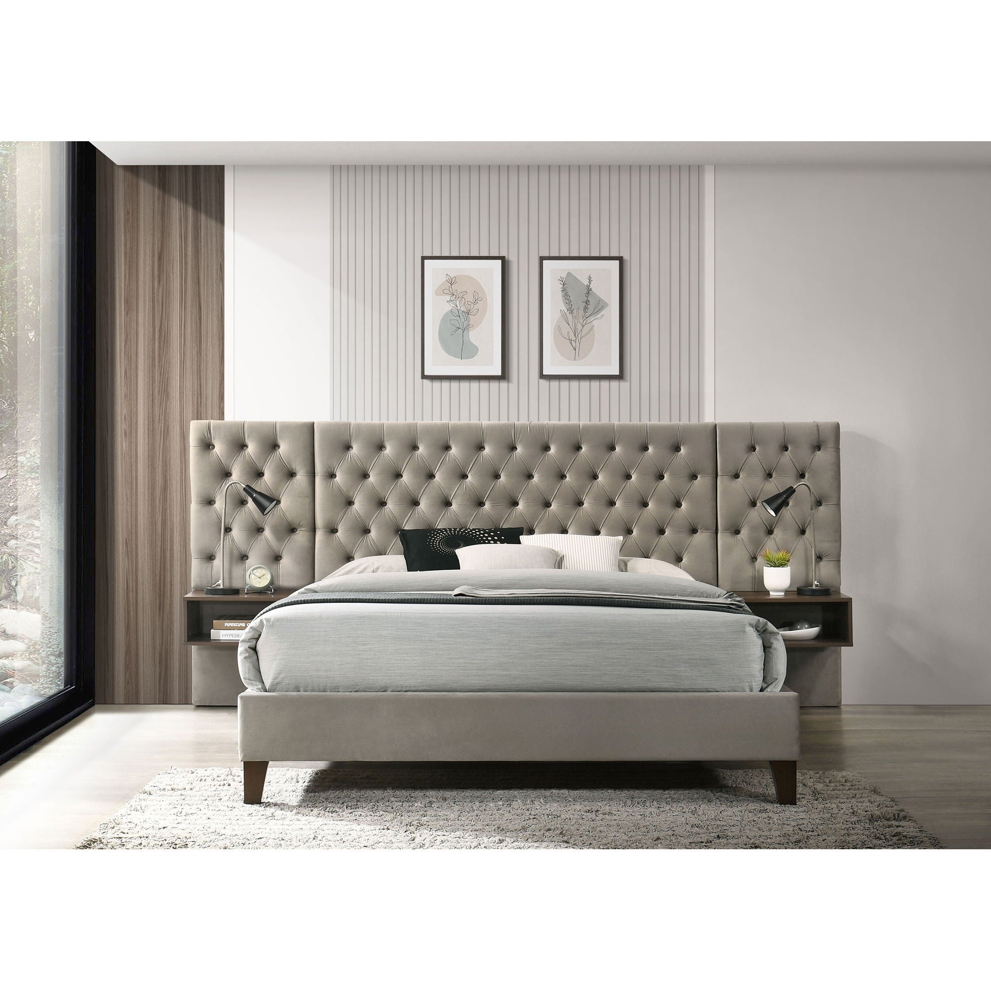 Kiah - Platform Bed With Floating Nightstands