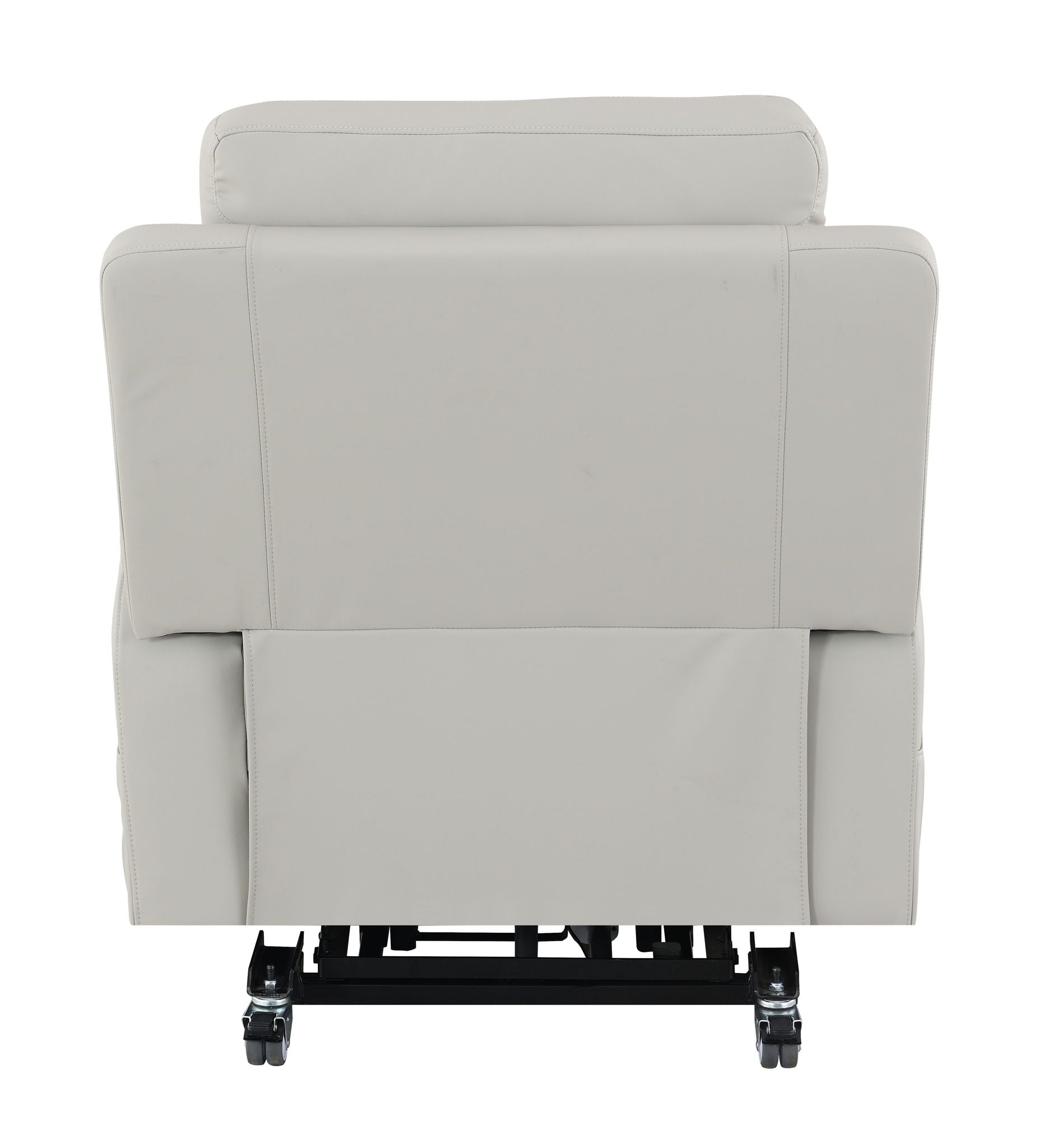 Marsha - Silicone Synthetic Leather Power Motion Recliner With Lift Heating Massage Chair - Light Gray