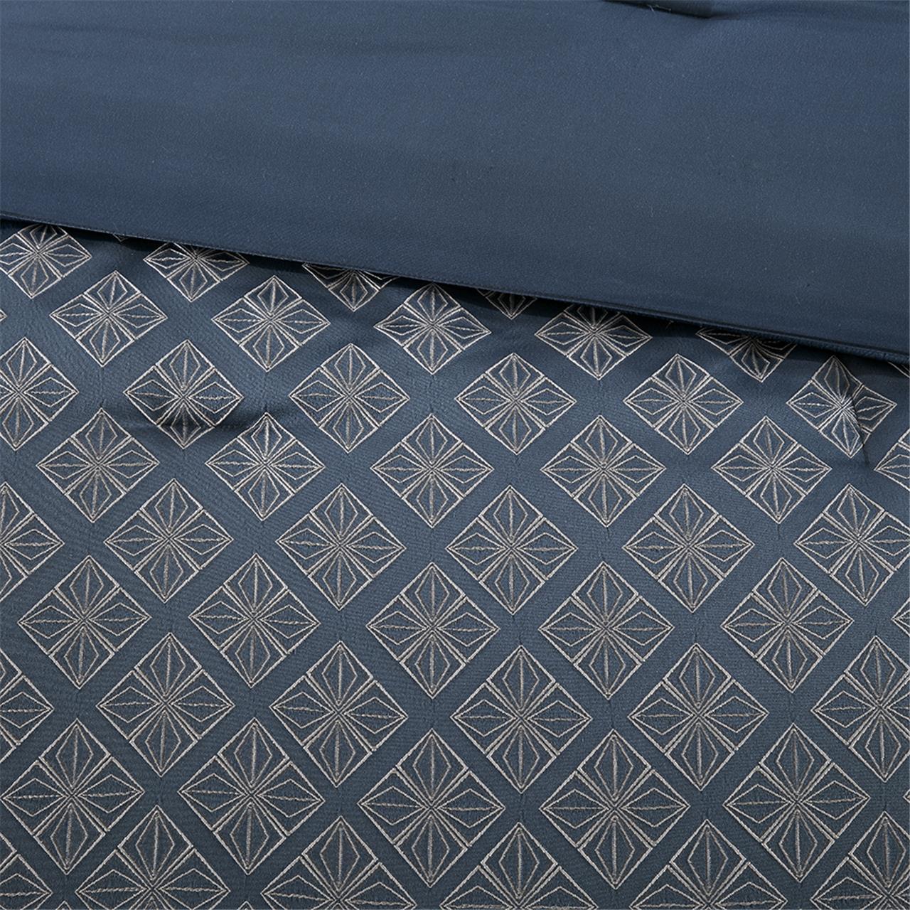 Biloxi - Queen Piece Comforter (Set of 7) - Navy