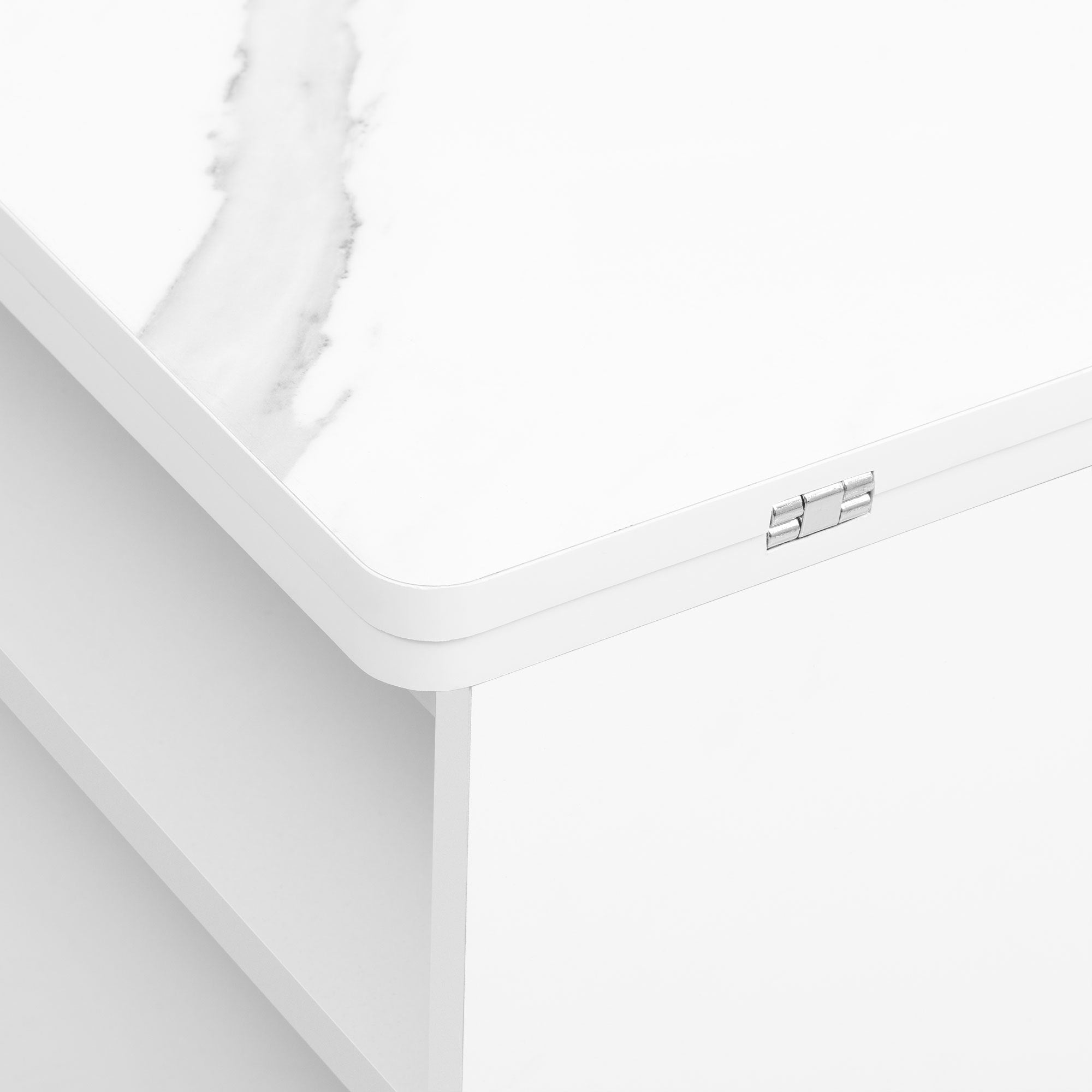 Modern Lift Top Coffee Table Multi Functional Table with Drawers in White