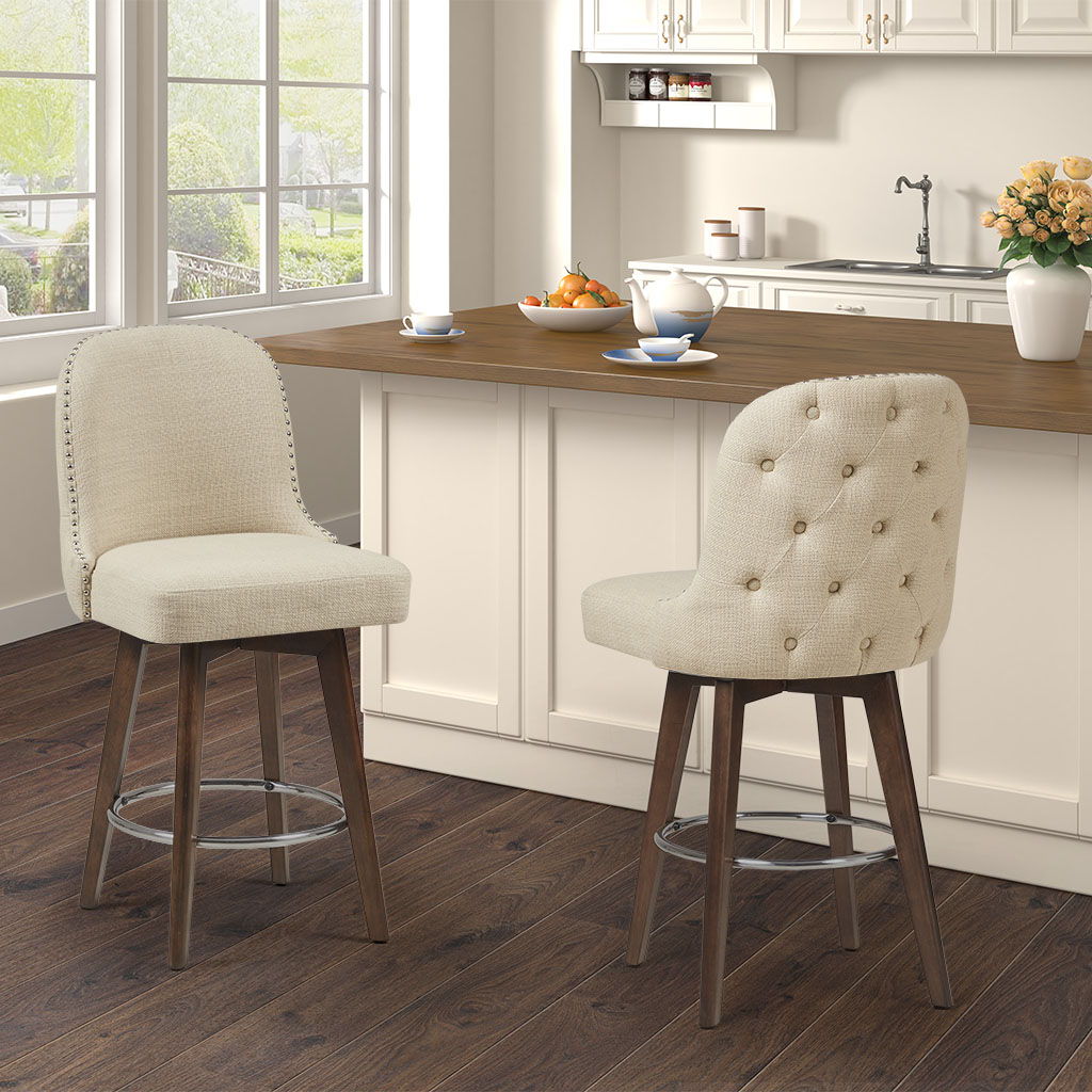 Kobe - Counter Stool With Swivel Seat - Natural