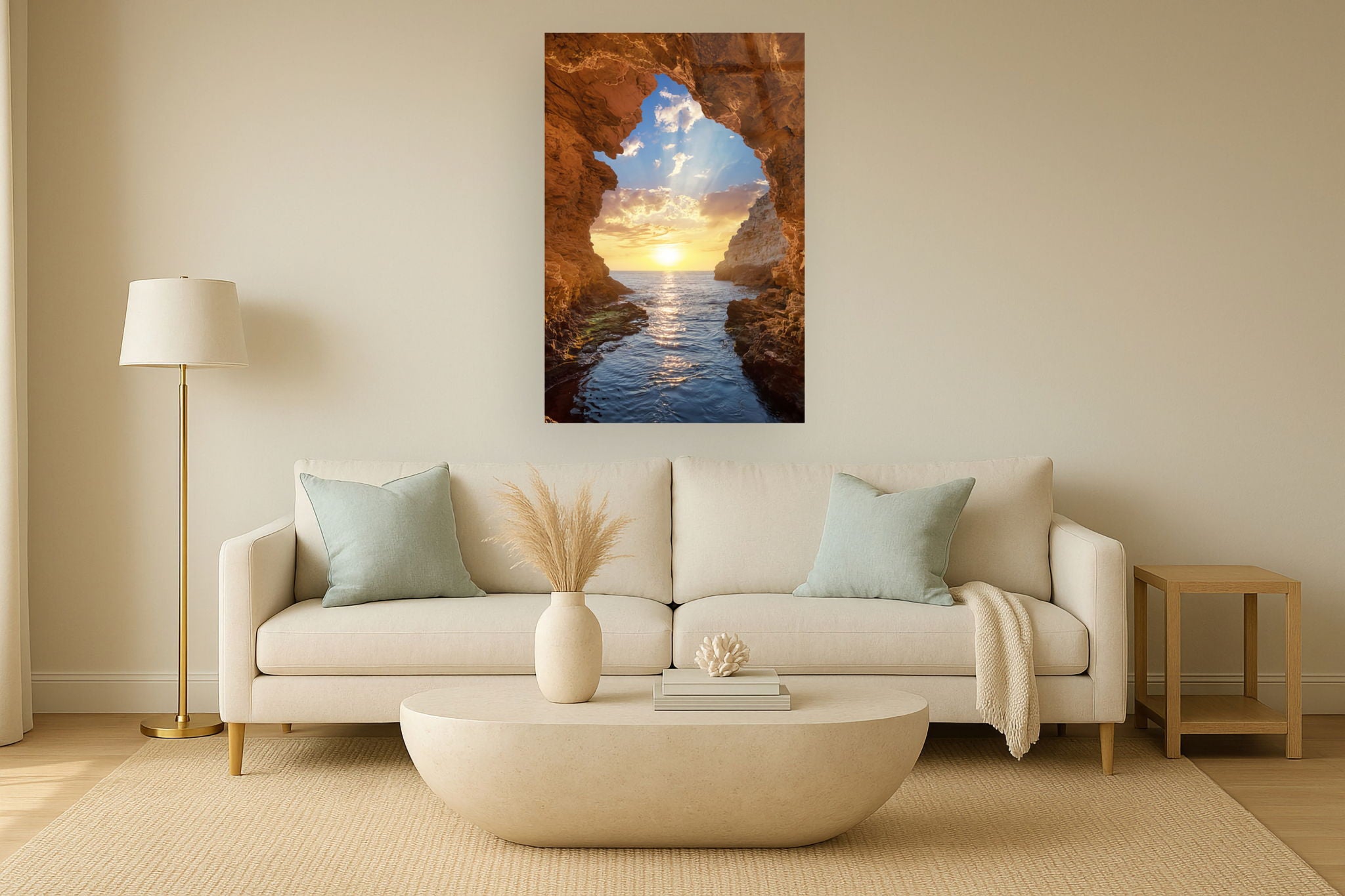 Tempered Glass With Foil - Grotto Sunset - Light Brown