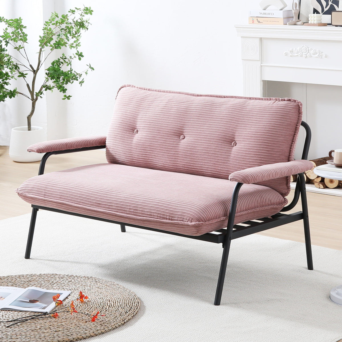 Modern Metal Frame Sofa With Sponge Filling For Compact Spaces And Versatile Use