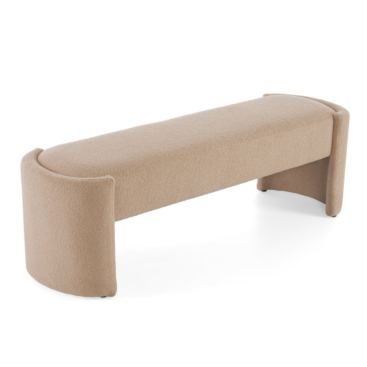 Simple Long Ottoman Bench - Light Camel