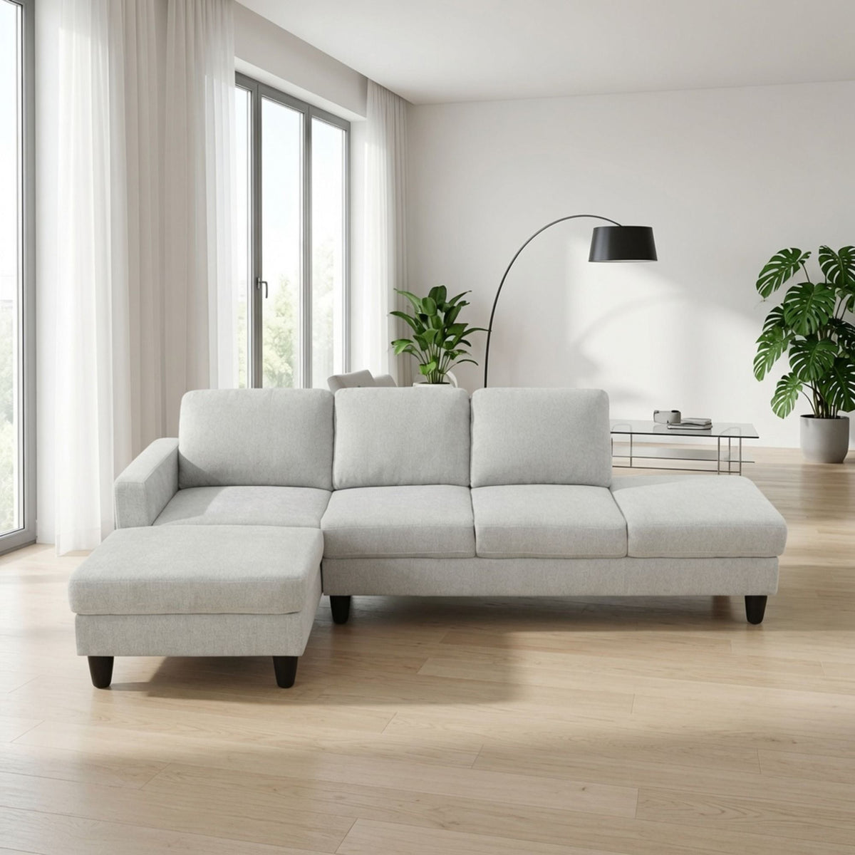 L - Shaped Sectional Sofa With Chaise & Ottoman