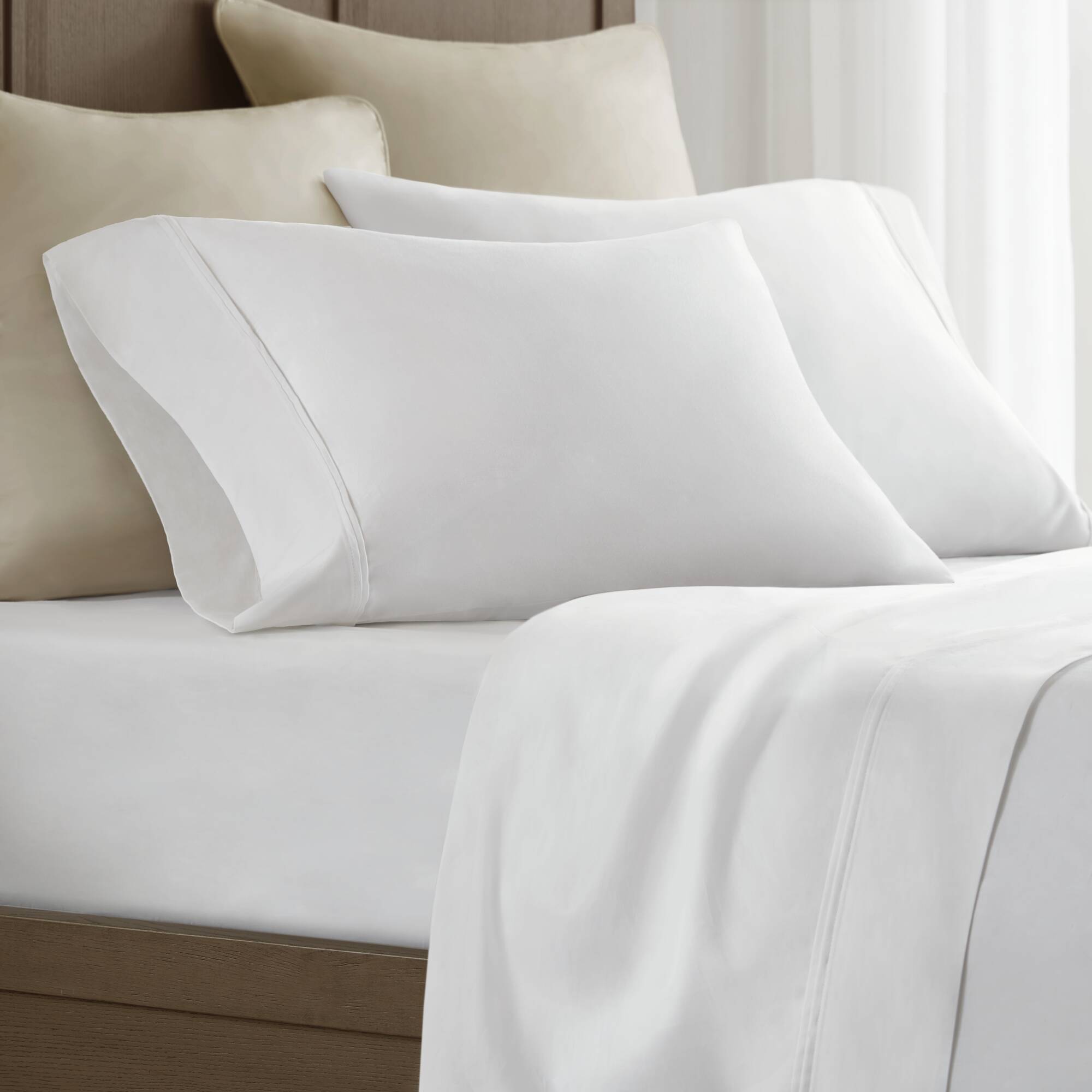 Standard Sateen Pillowcase Set - White