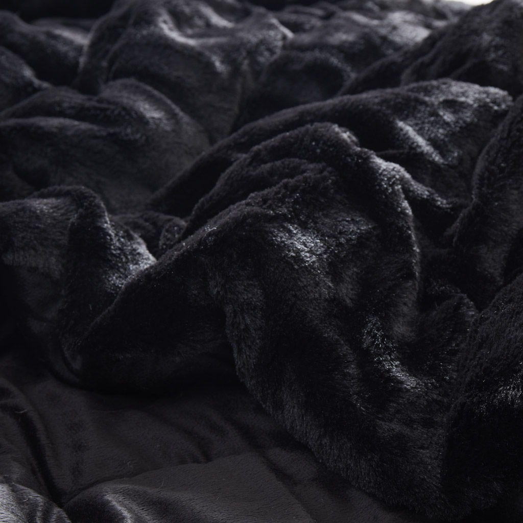 Gia - 2 Piece Twin/Twin Long Solid Comforter Mini Set - Black