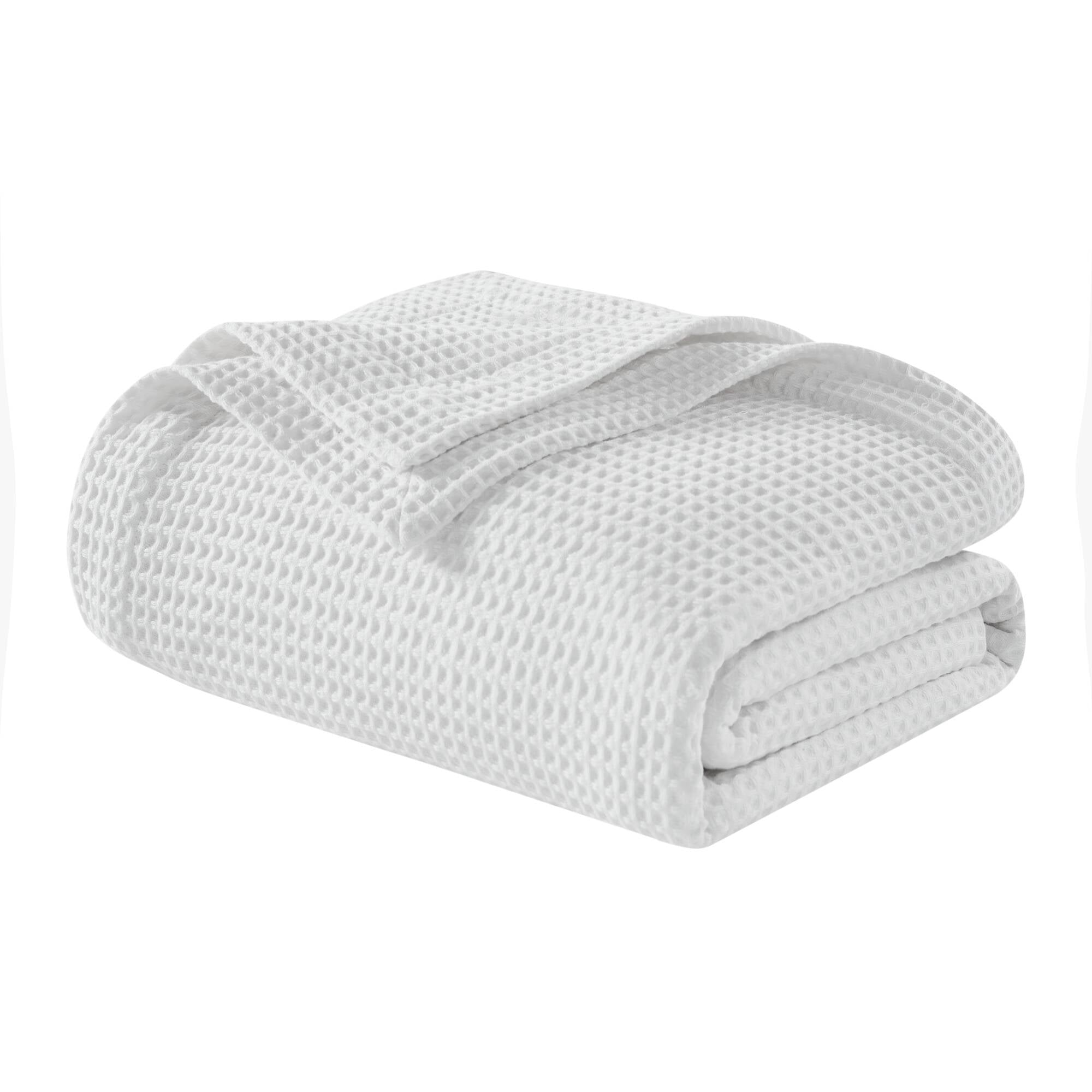 Waffle Weave - Twin Cotton Blanket - White