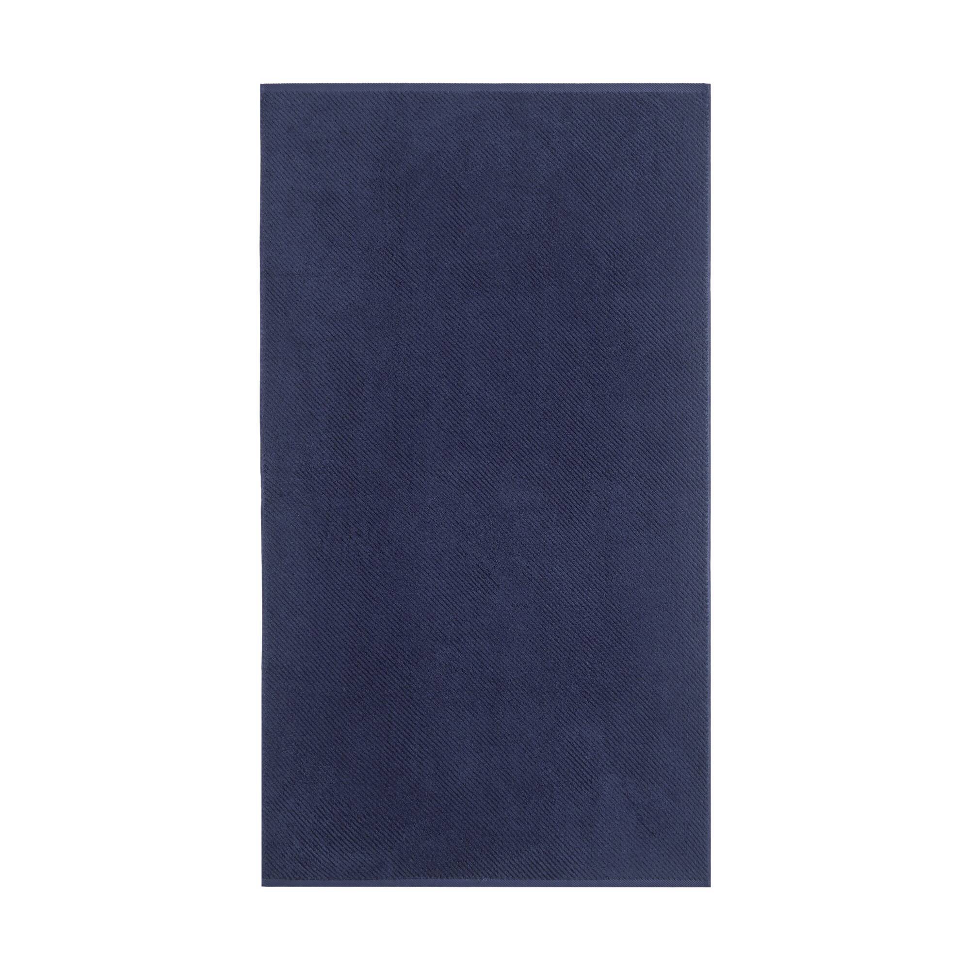 Diagonal Ribbed - 4 Piece Bath Towels Set - Navy