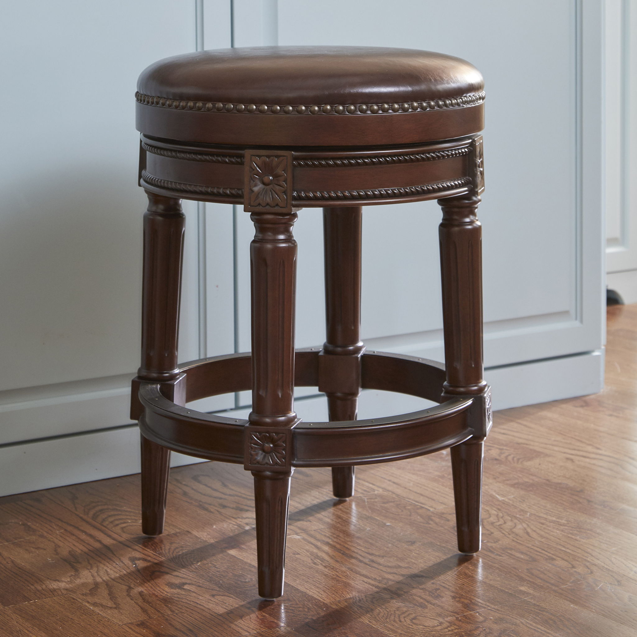Rustic Elegance Backless Swivel Stool
