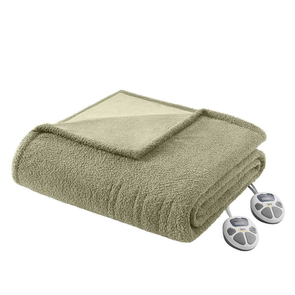 Dream Soft Heated - King Blanket - Sage