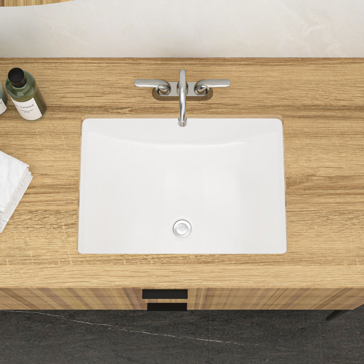 Modern Ceramic Undermount Bathroom Sink With Overflow, High Quality