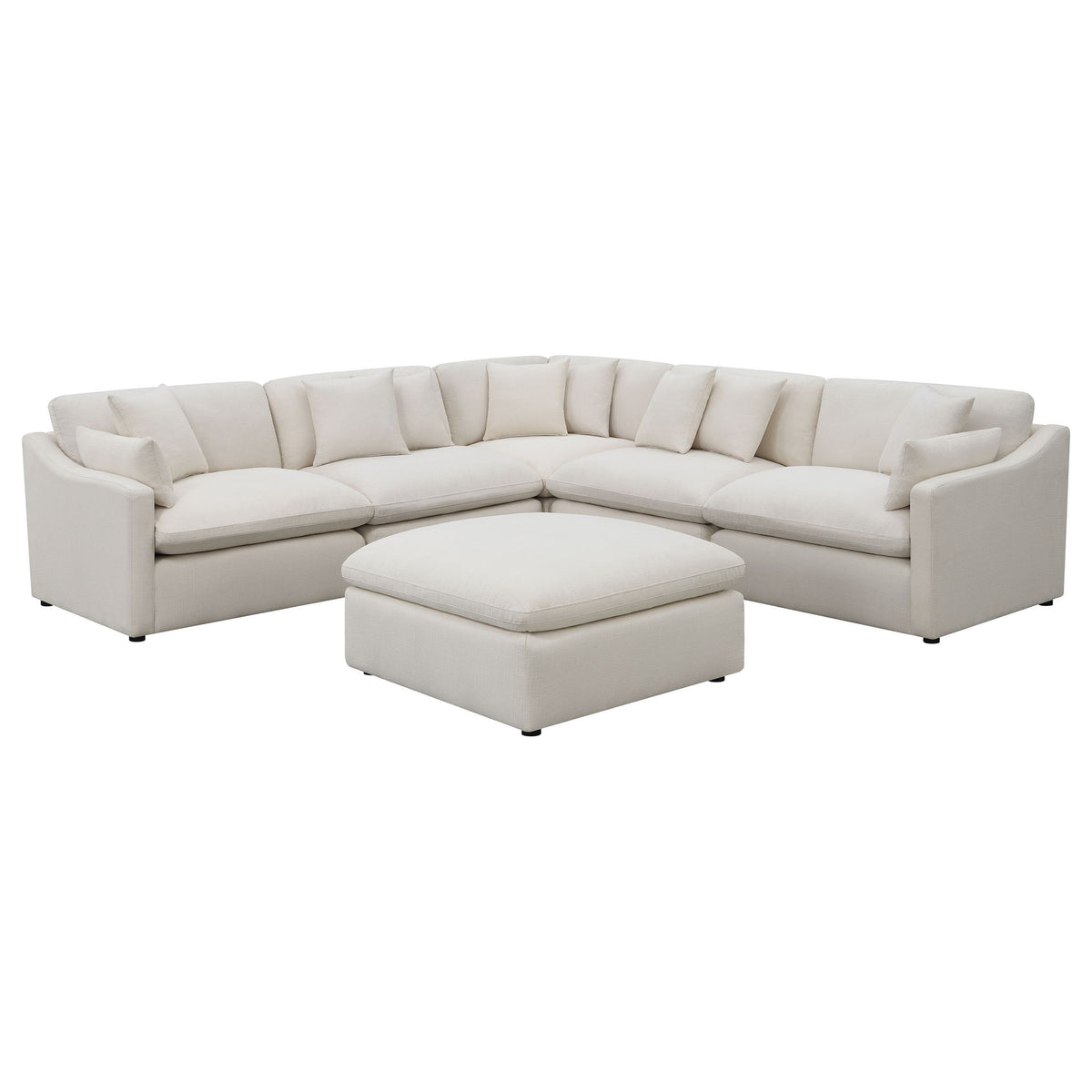 Greeley - 6 Piece Upholstered Modular Sectional Sofa - Ivory