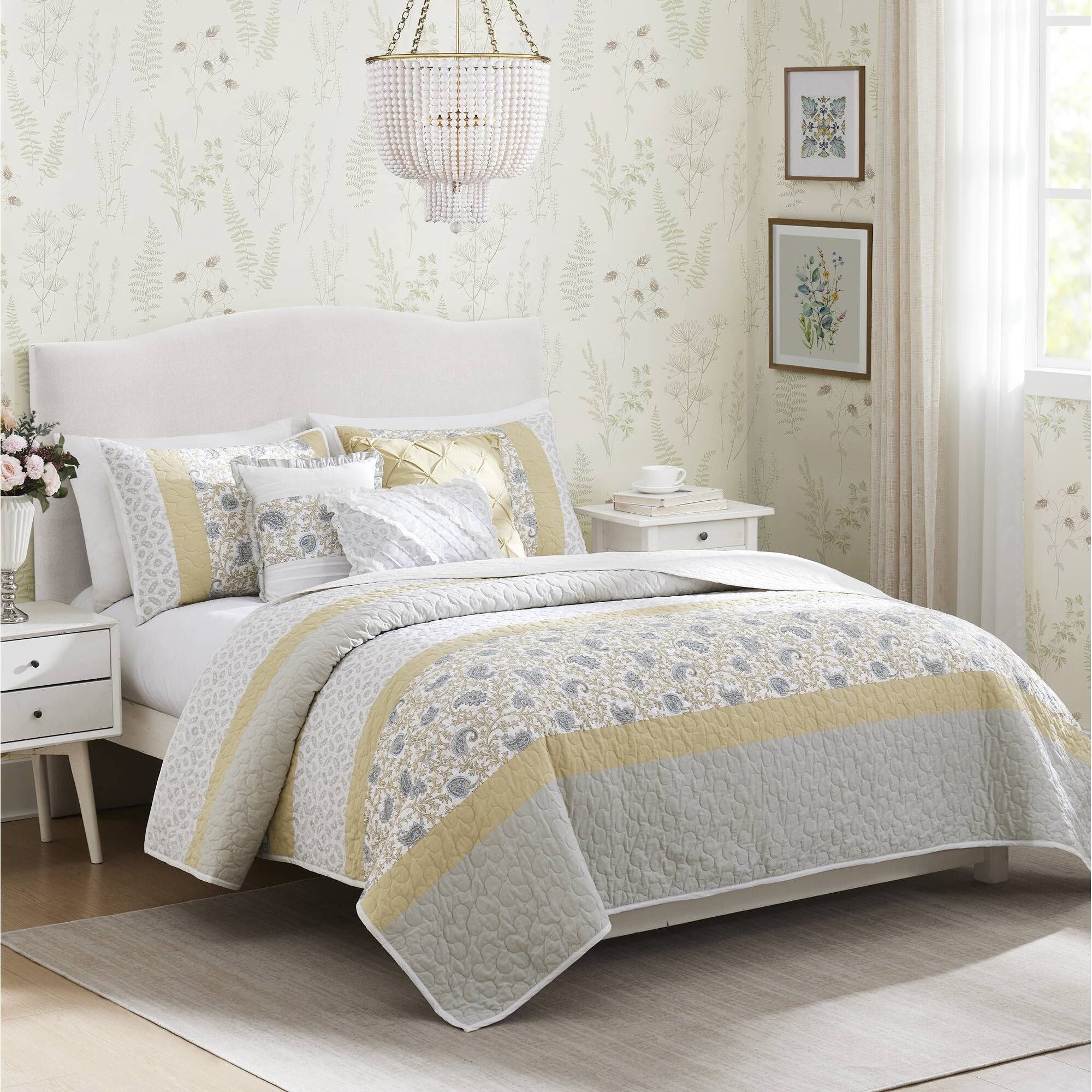 Dawn - 6 Piece Reversible Coverlet Set - Yellow