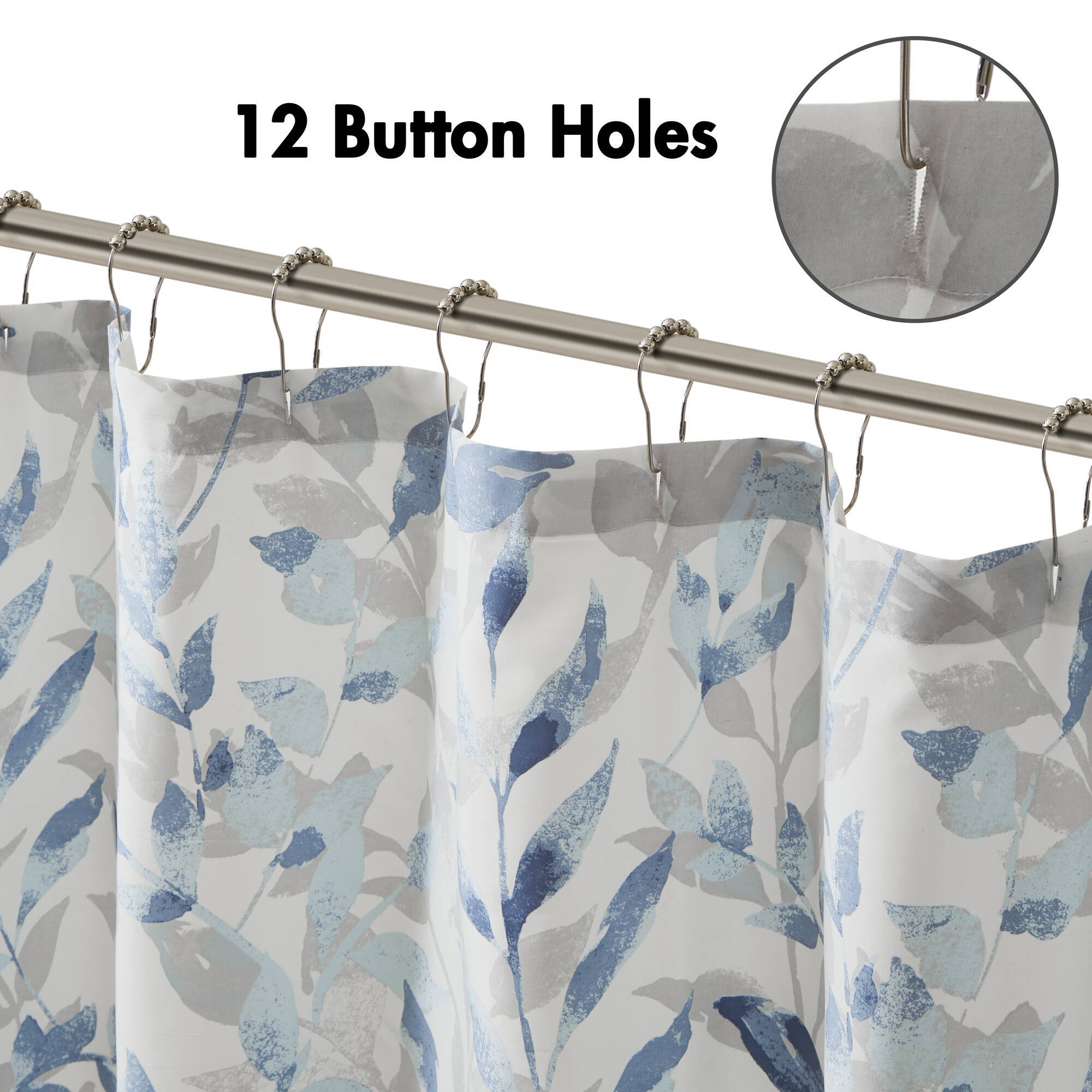 Sofia - Botanical Printed Shower Curtain - Blue