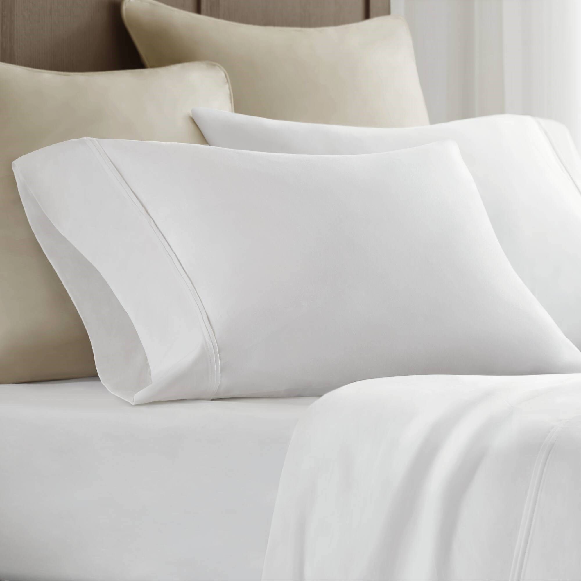 King Sateen Pillowcase Set - White