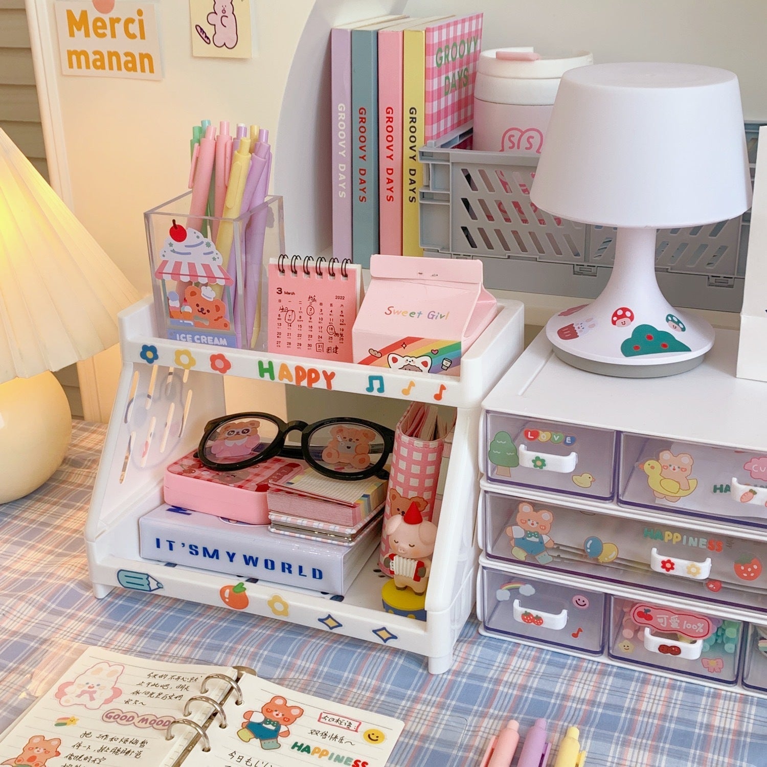 Shelf Multi-Layer Office Desk Storage Rack Simple Ins Style Dormitory Desktop Cosmetic Finishing Rack Storage Rack