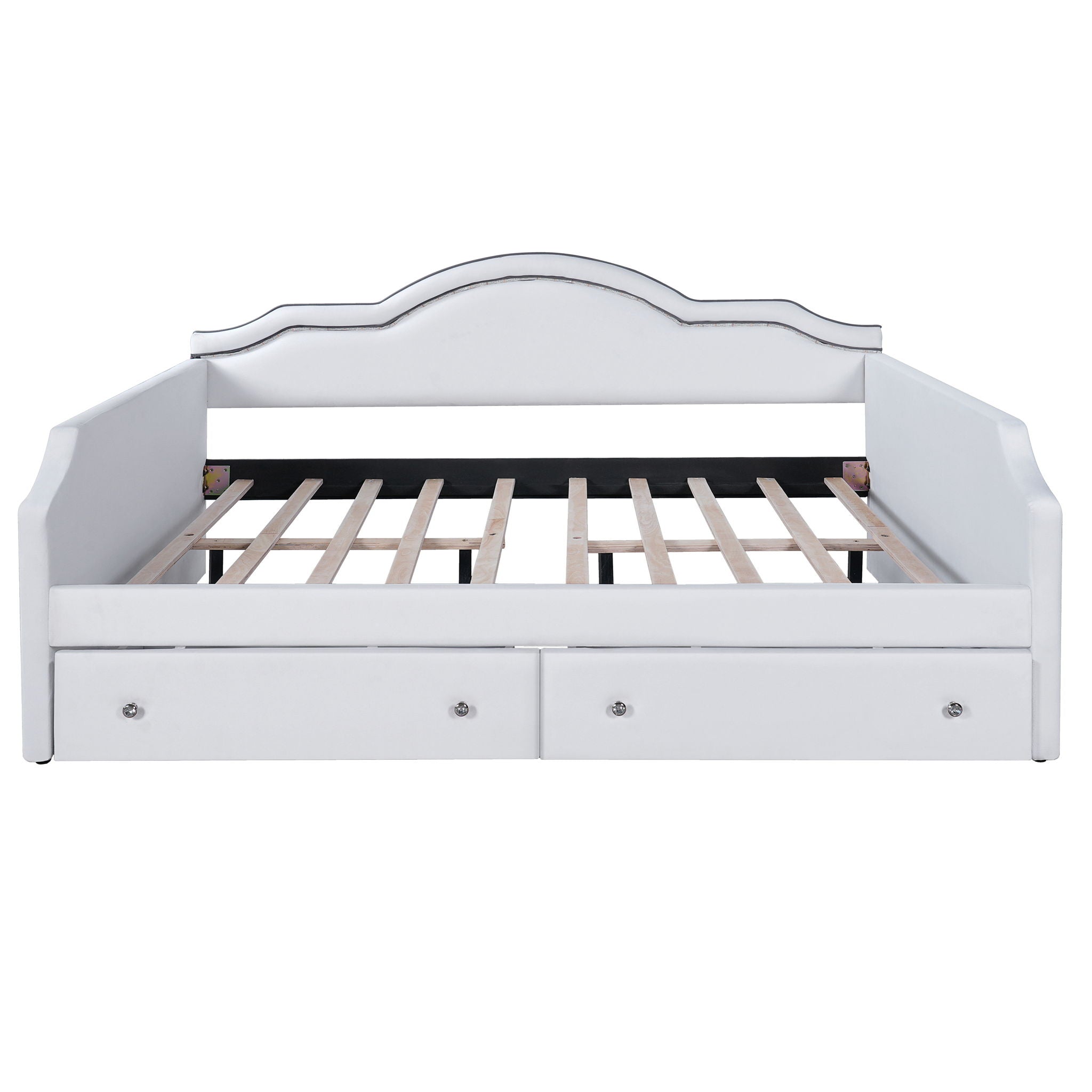 Upholstered Daybed With LED Lights And 2 Drawersme