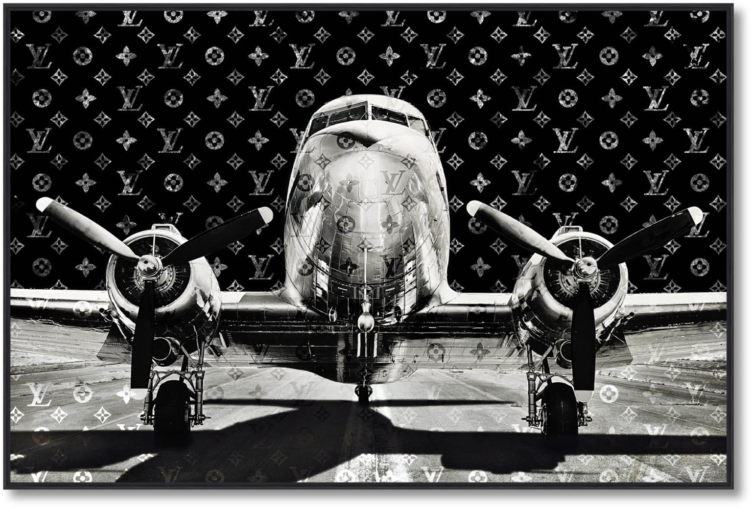 Runway Reflections - 32" x 47" Framed Wall Art - Black