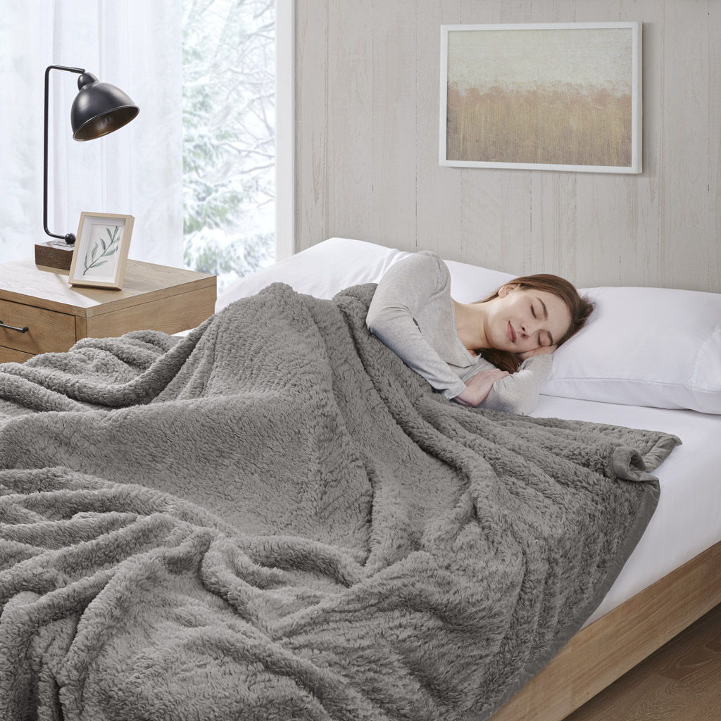 Burlington - Twin Berber Blanket - Gray