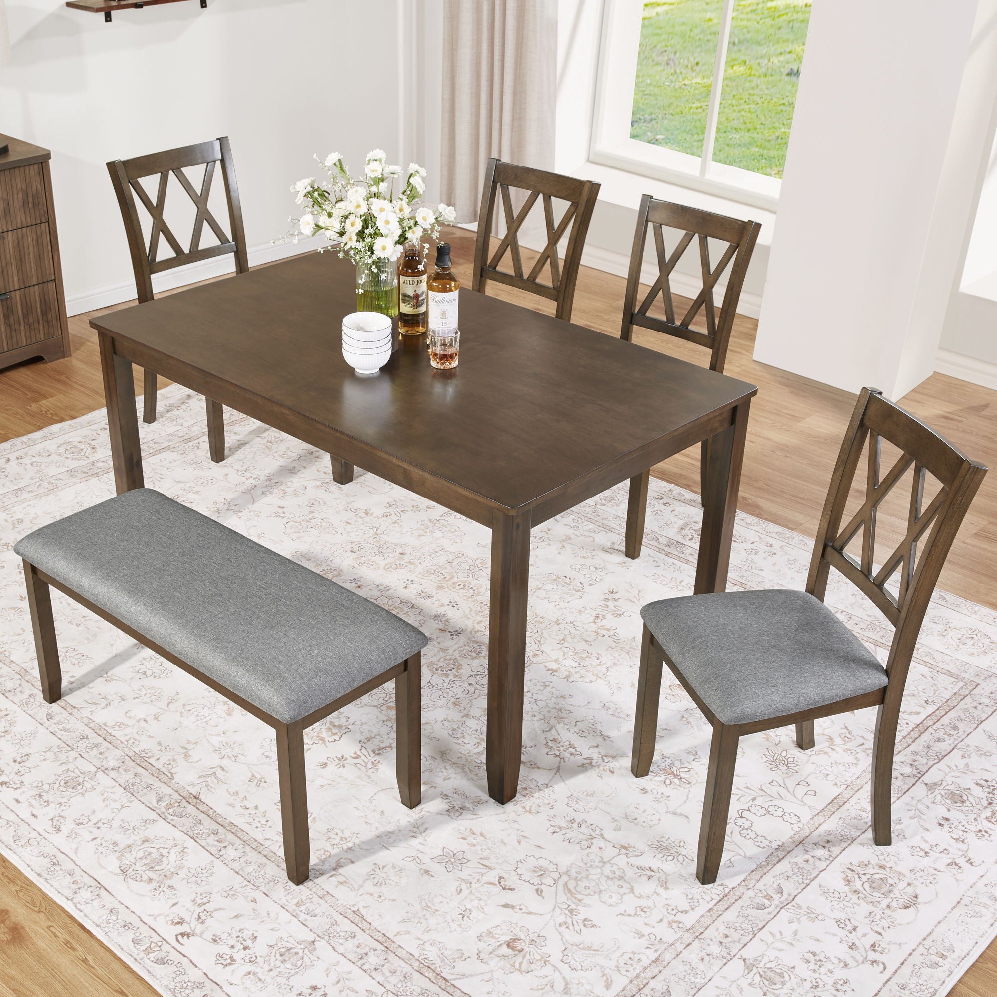 Modern Dining Set With Upholstered Chairs
