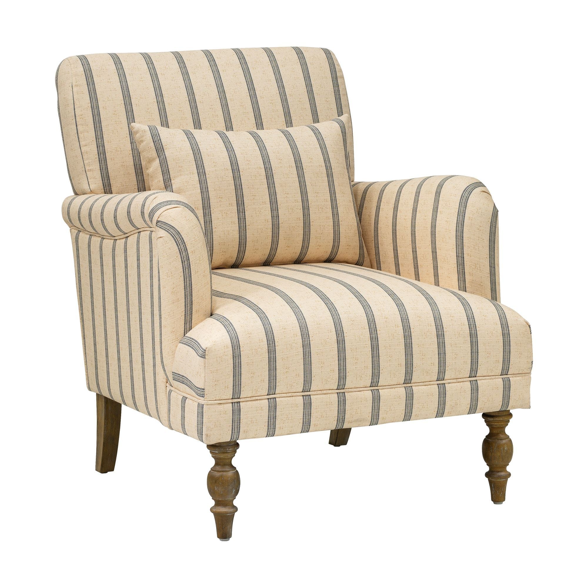 Amanda - Accent Chair - Linen / Blue
