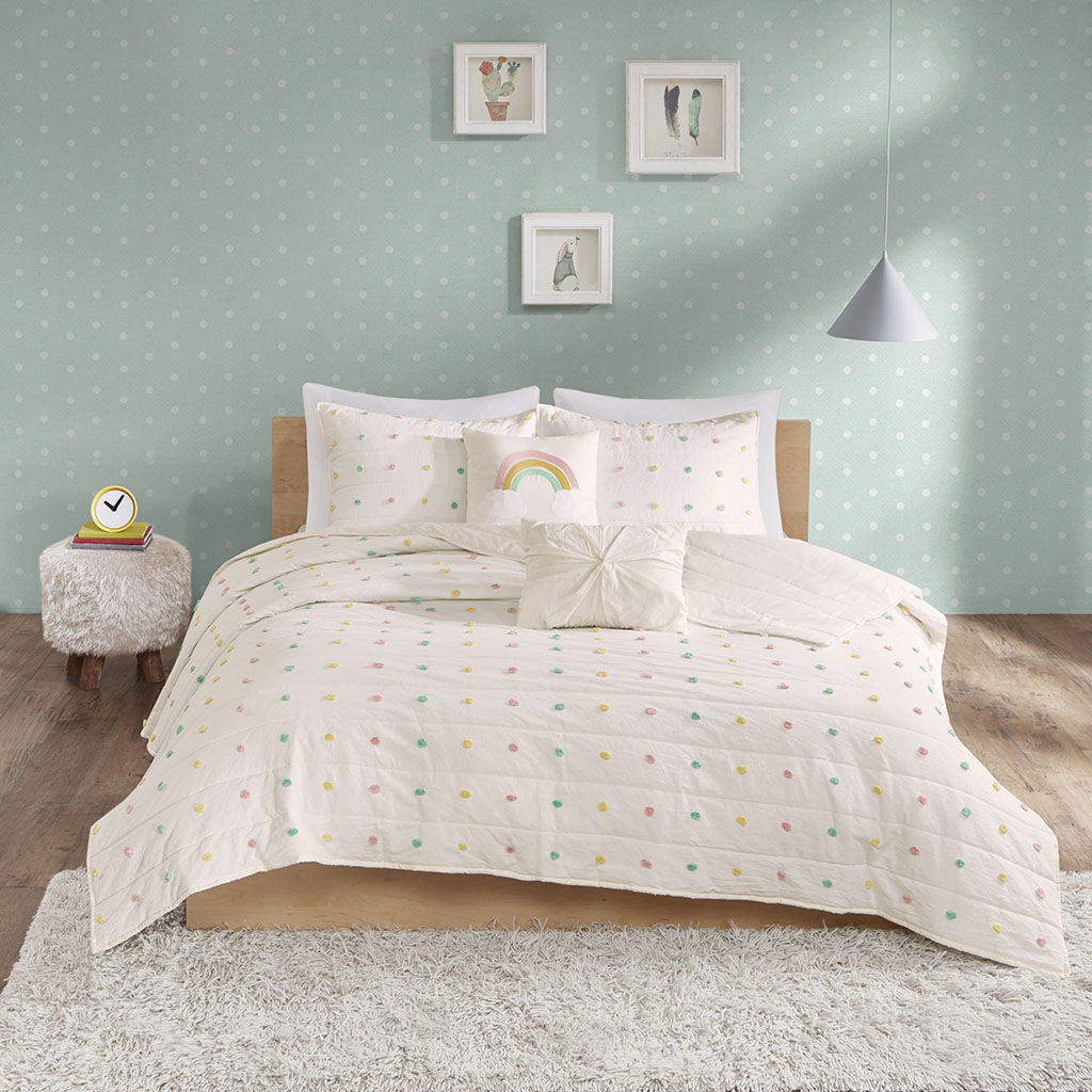 Callie - Pom Pom Coverlet Set - Multi