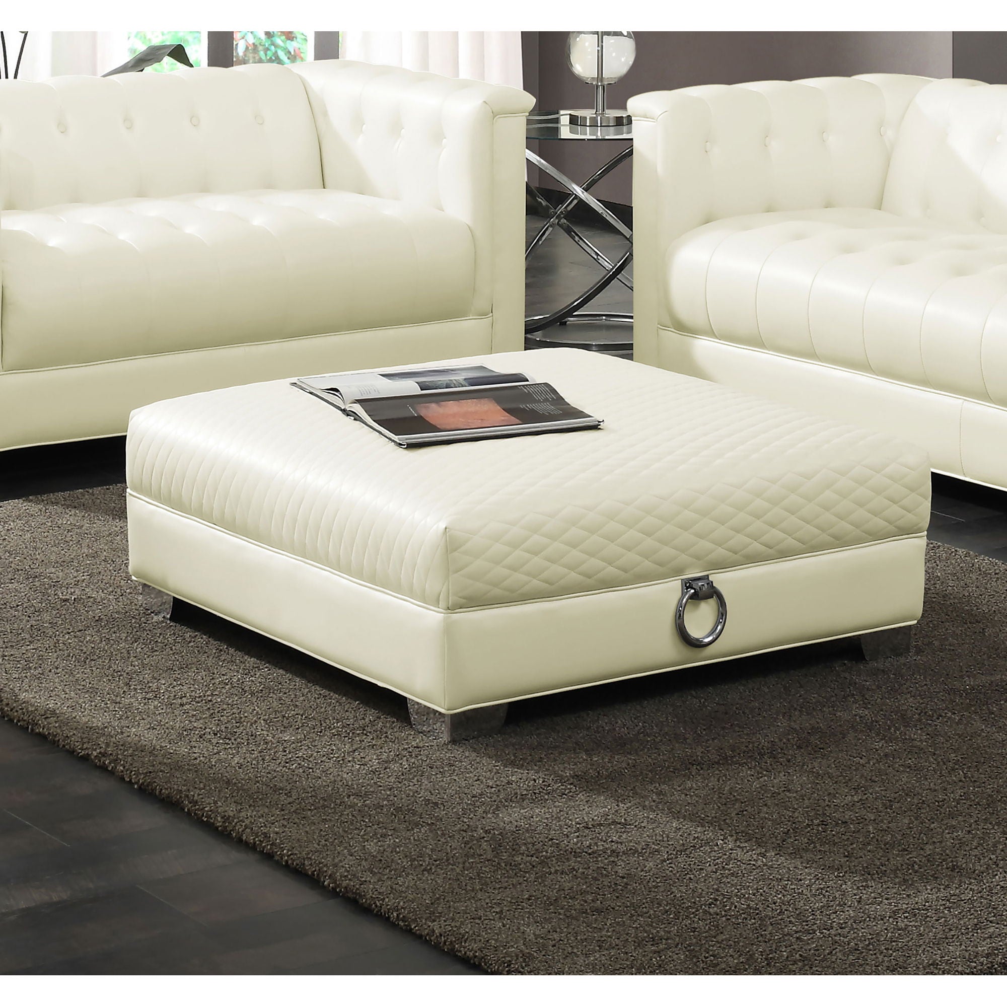 Cordelia - Square Ottoman - White