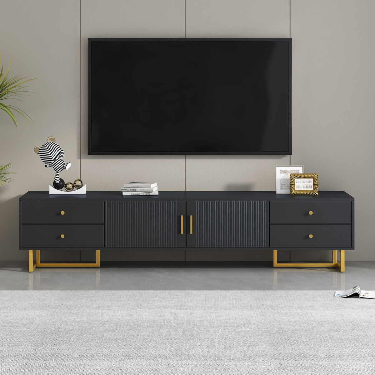 TV Stand With Storage For Living Room