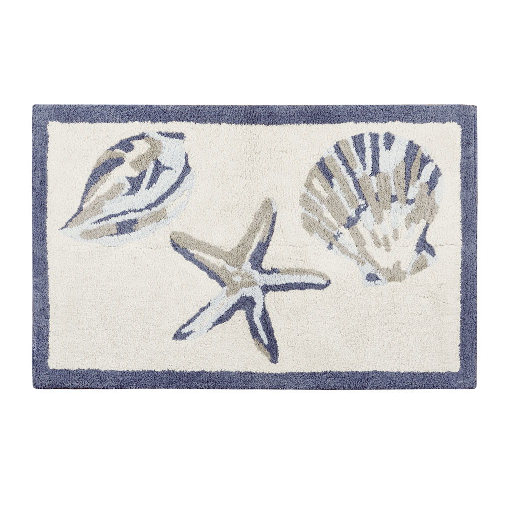 Bayside - 24" x 60" Tufted Bath Rug - Blue