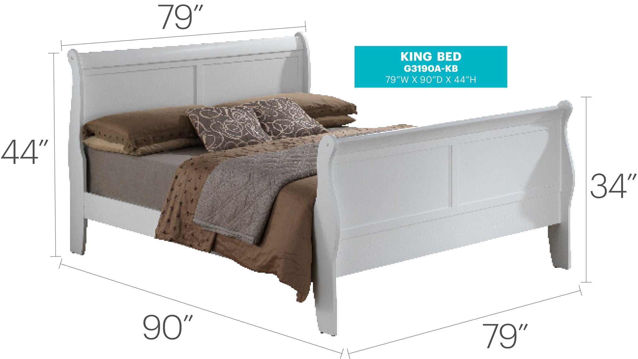 Panel Sleigh Bed