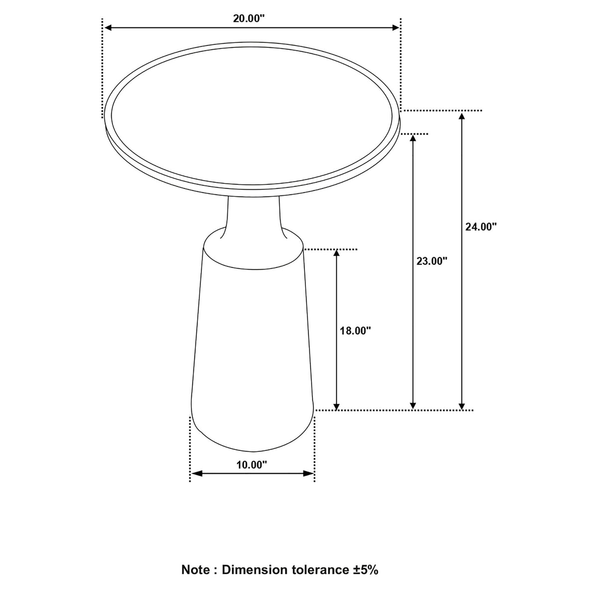 Pedestal Accent Table With Round Lipped Top