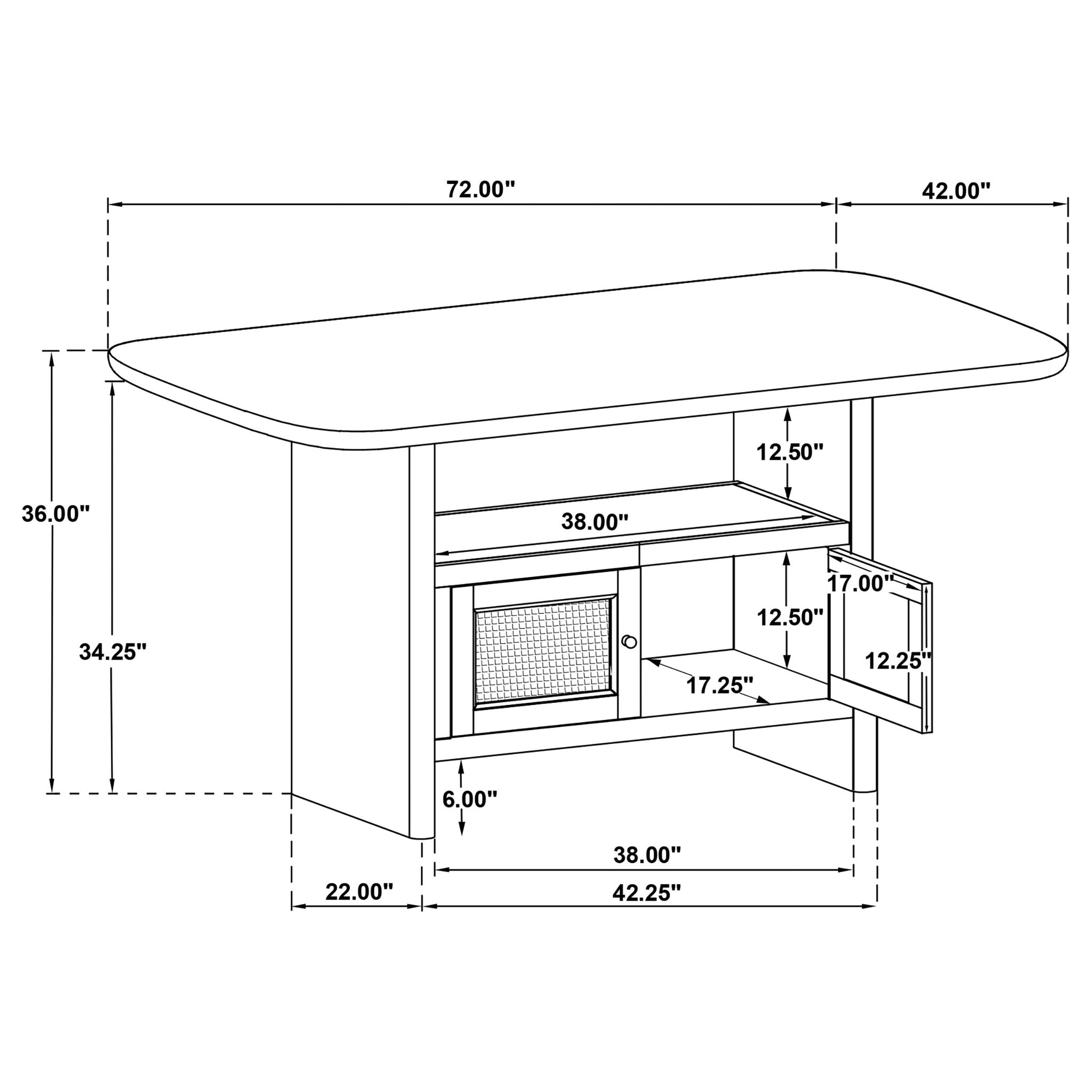 Kimpton - 8 Piece Counter Dining Set With Cabinet & Design, Includes Table, Chairs And Display Cabinet - Oak