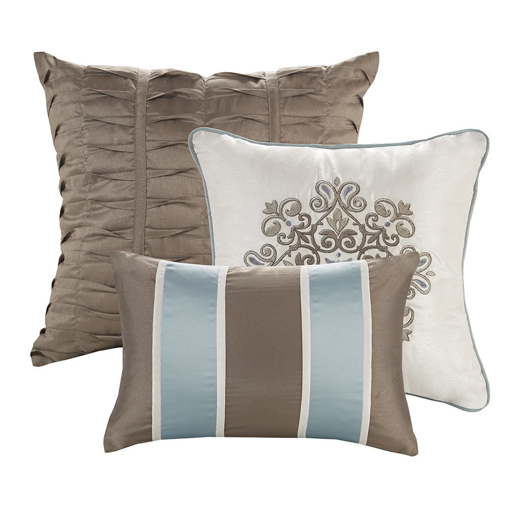 Caroline - Queen Piece Comforter (Set of 7) - Blue