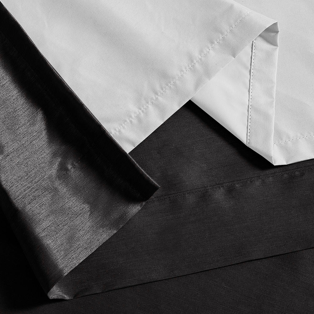 Emilia - Fabric Twist Tab Total Blackout Window Curtain Panel - Black