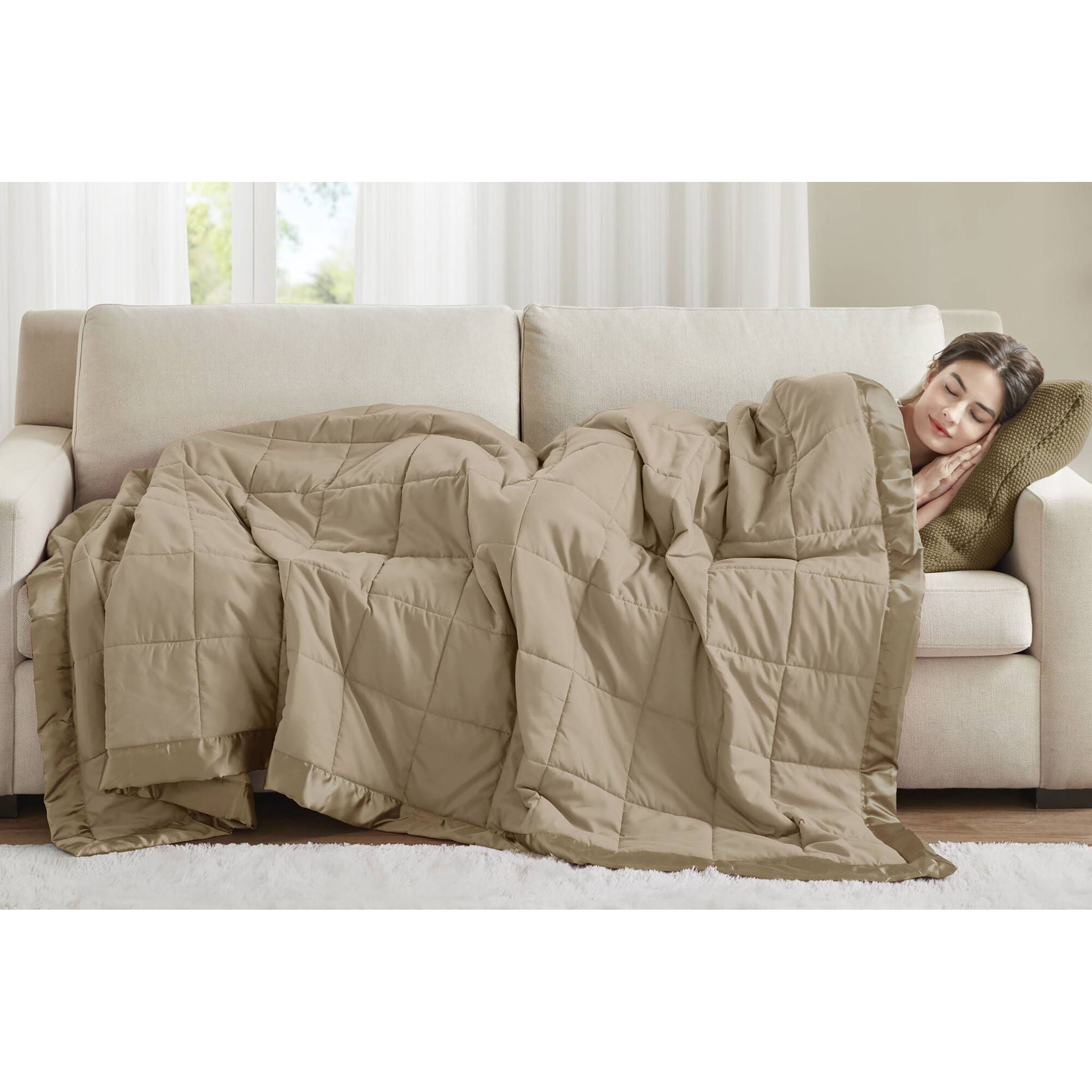 Windom - King All Season Hypoallergenic Blanket With 3M Scotchgard - Brown