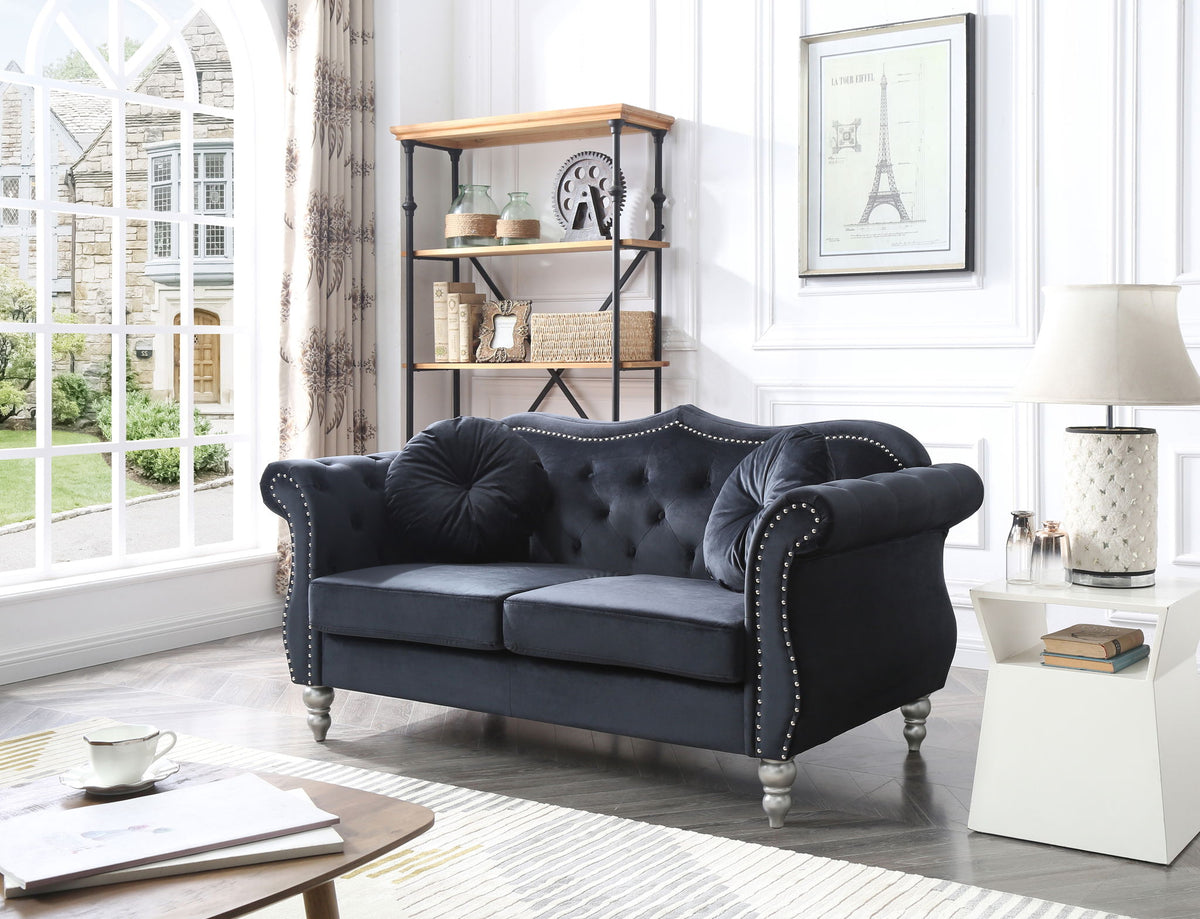 Stylish Flared Arm Loveseat