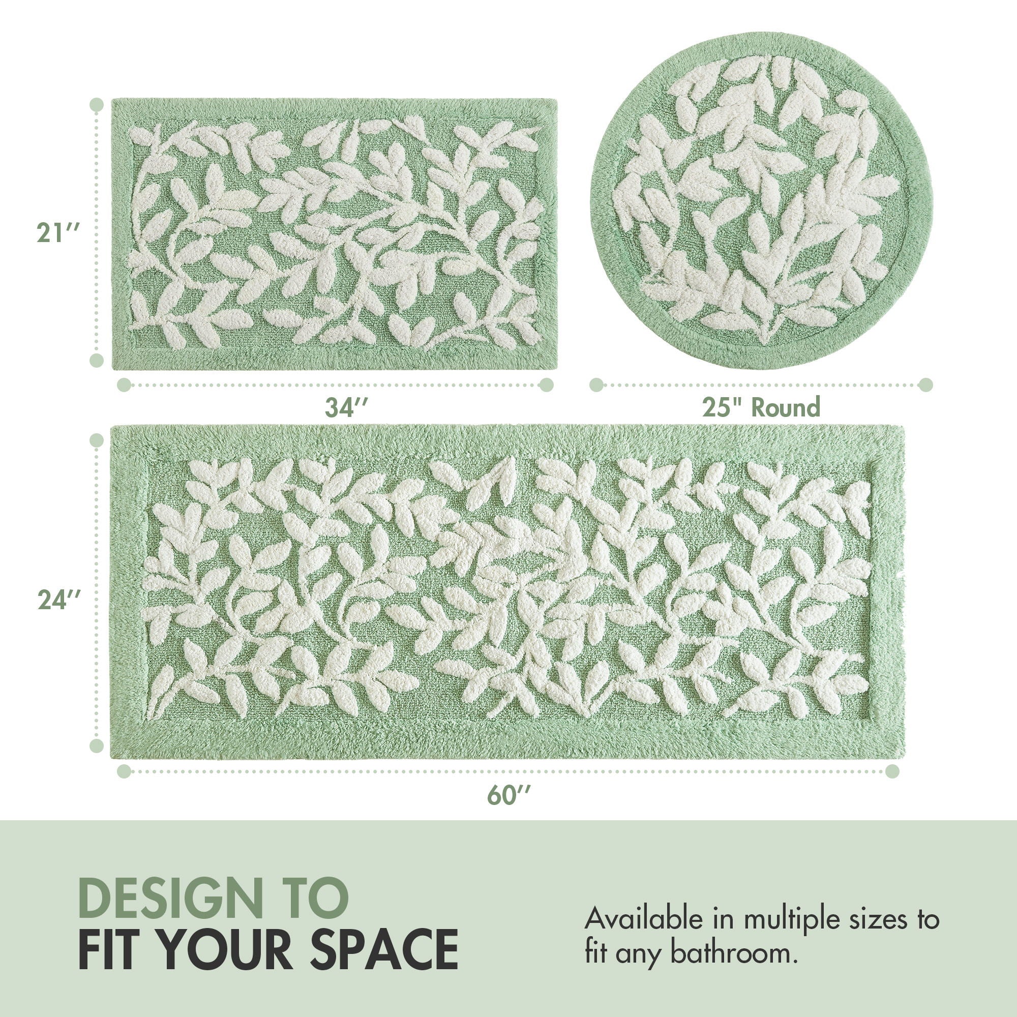 Serene - 25" Round Cotton Tufted Bath Rug - Sage Green