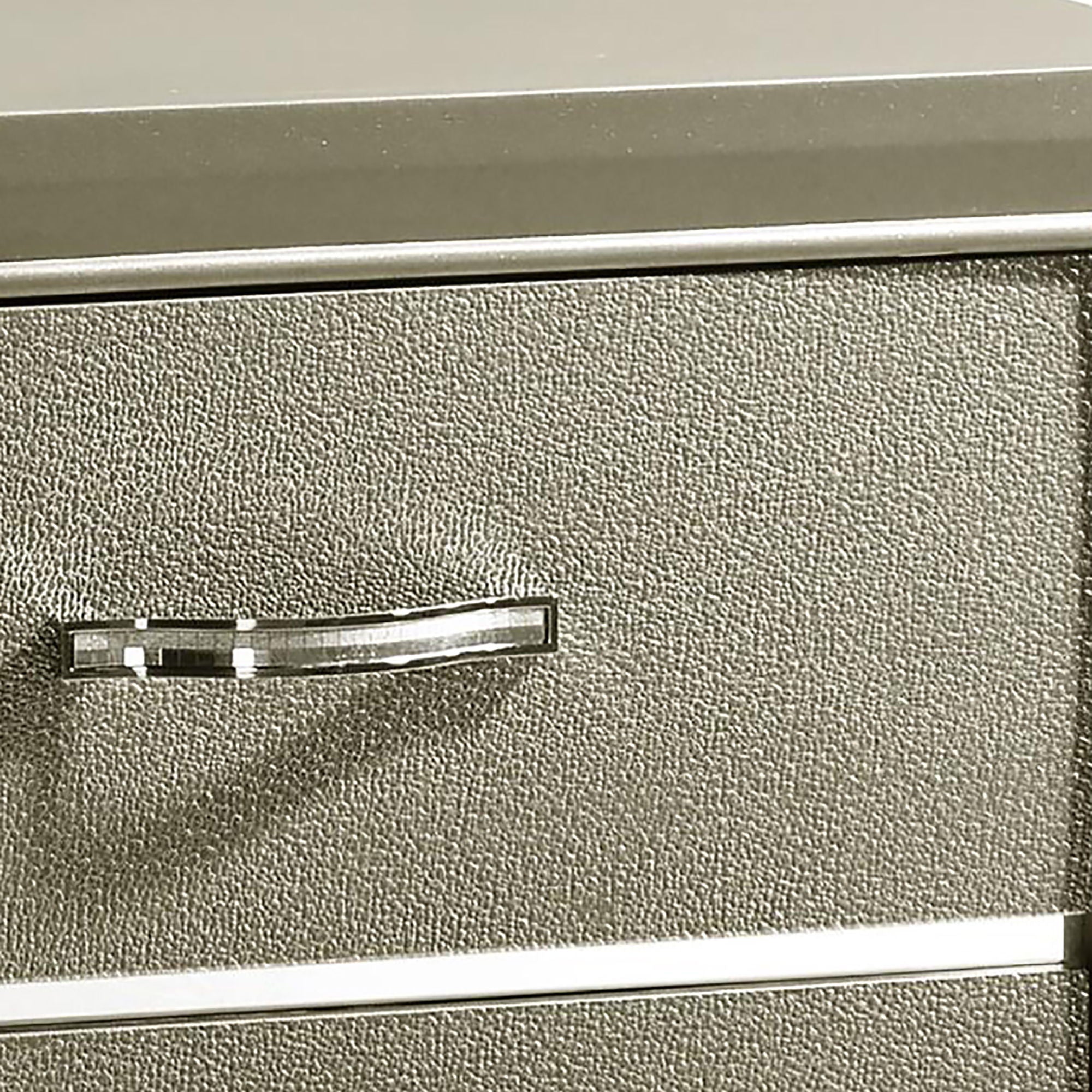 Nightstand With 2 Drawers Bedroom Storage With Accents - Champagne
