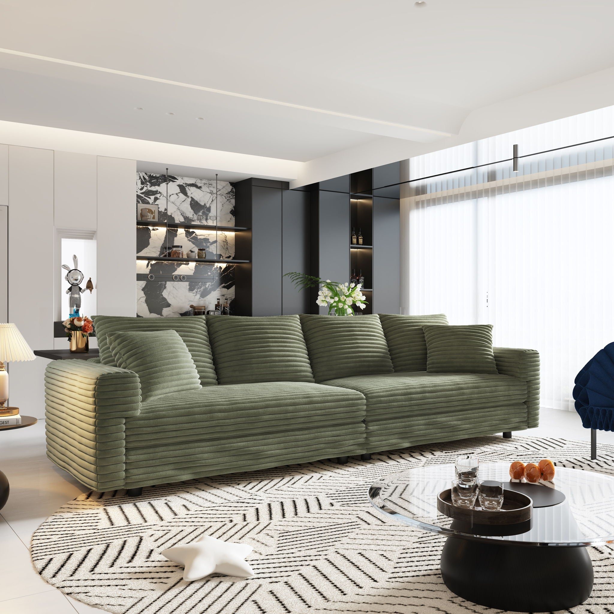 Modern Comfy Upholstered Sofa Cloud Couch & Deep Seat Couches