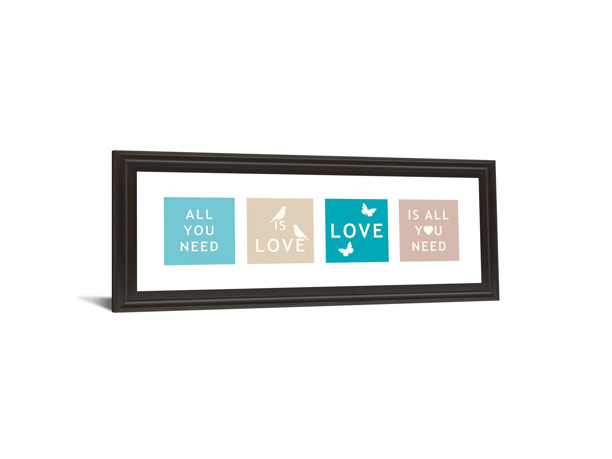 Words Of Kindness Il By The Vintage Collection - Framed Print Wall Art - Blue