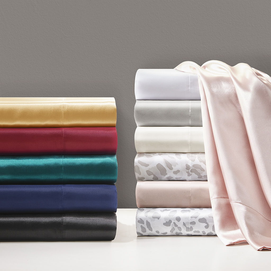 Satin - Luxury 2 Piece Queen Pillowcases - Taupe Leopard