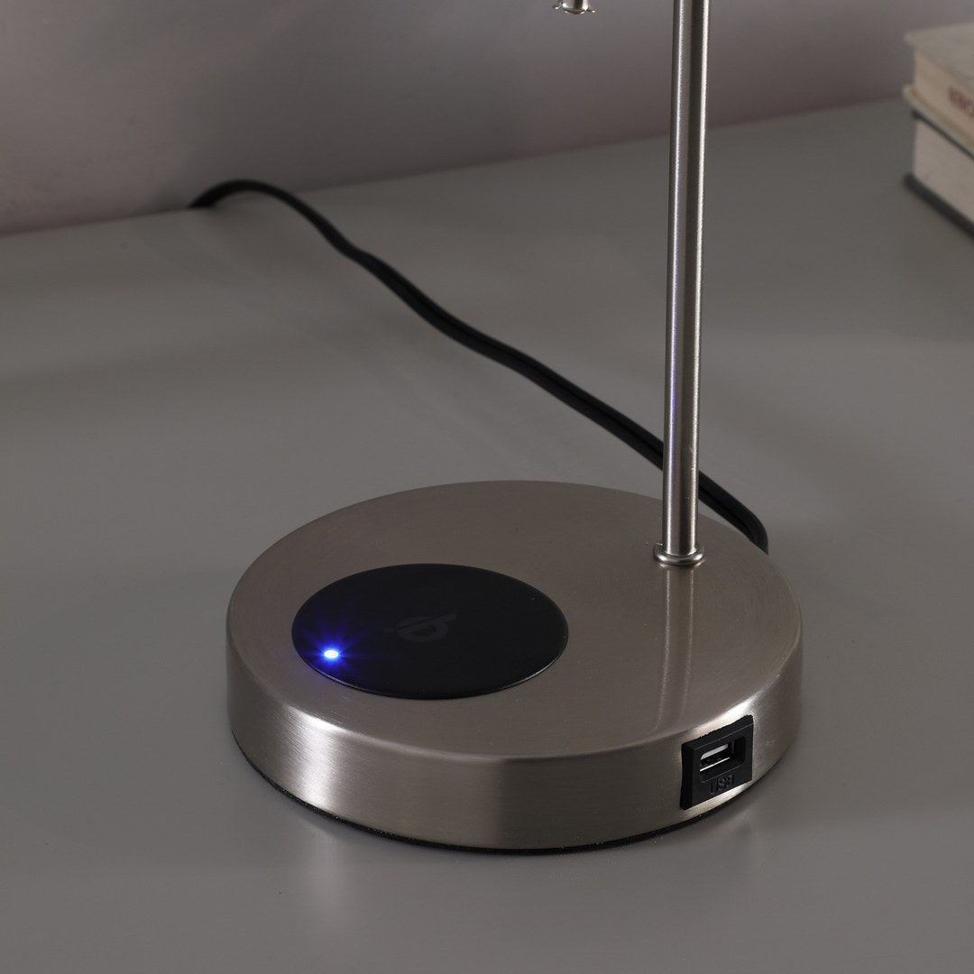 20-Inch Shelby Modern Craft Table Lamp w/ USB / Charging Station