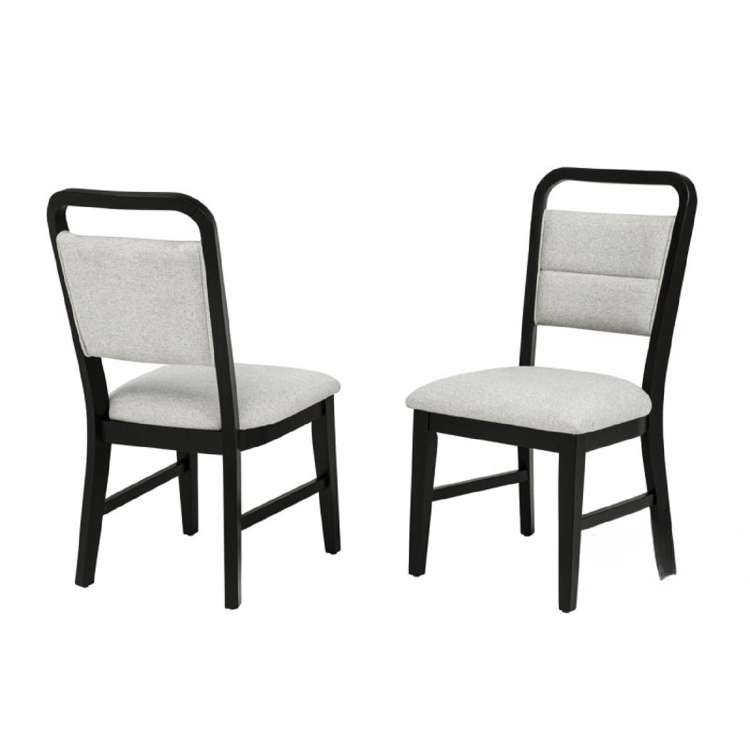 Dining Kitchen Side Chair With Curved Back Design (Set of 2) - Black / Gray